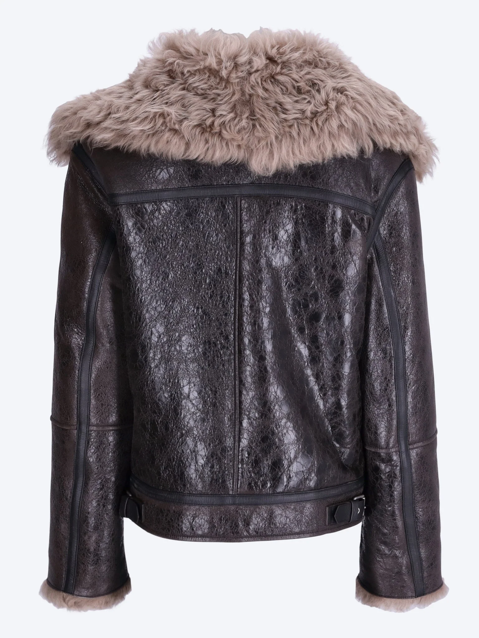 Leather shearling jacket - Image 3