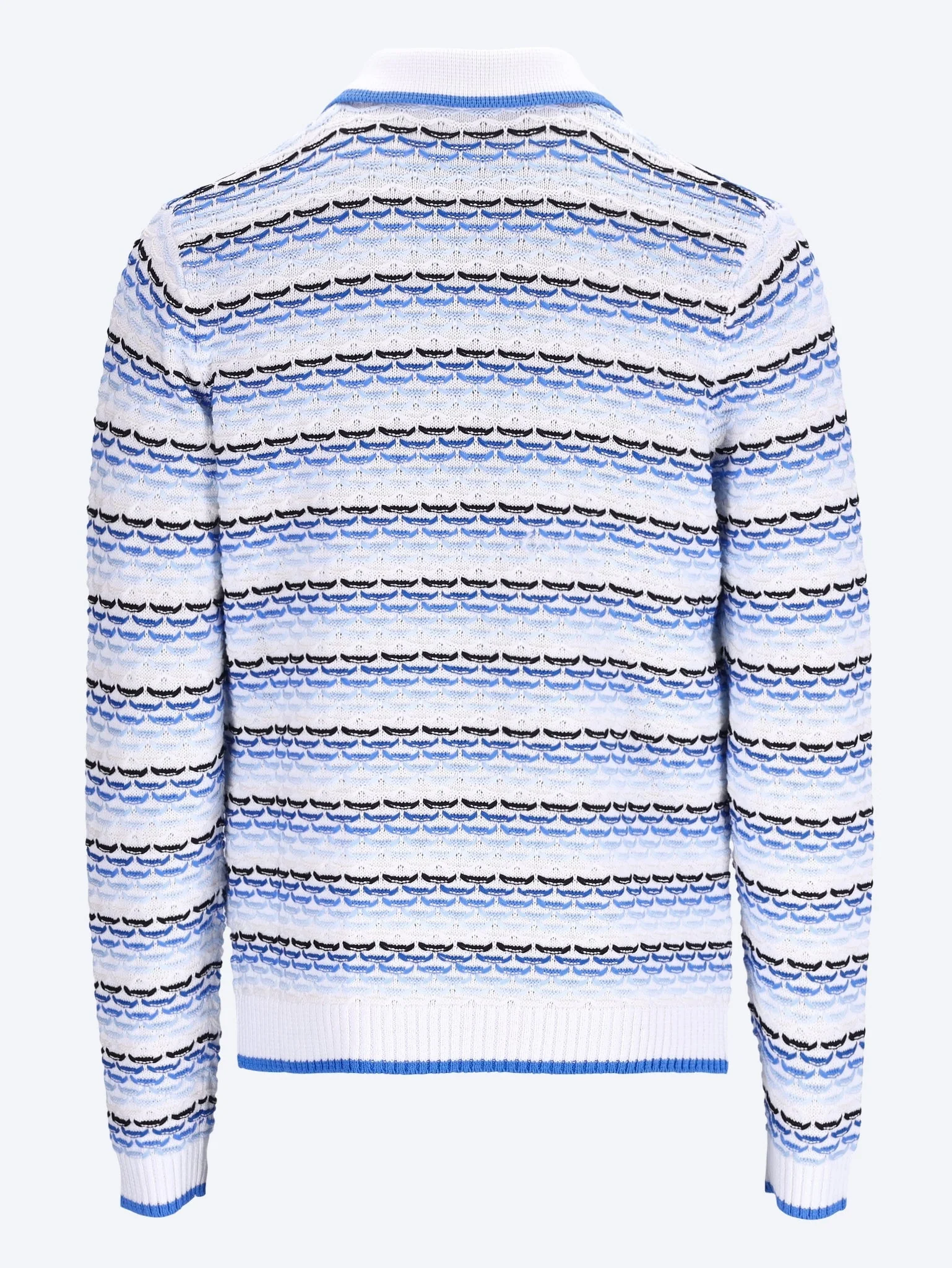Tuck stitch long sleeve polo - Image 3
