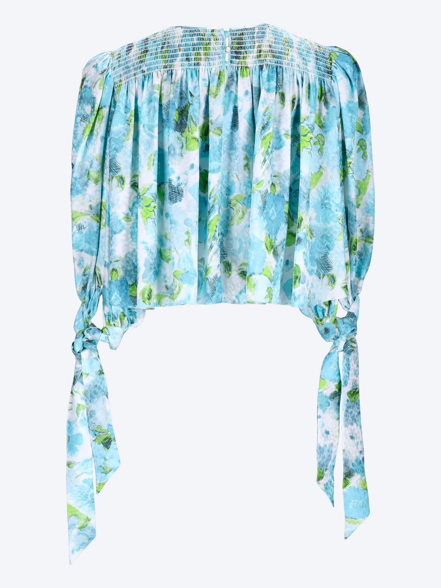 Aqua flowers top - Image 3