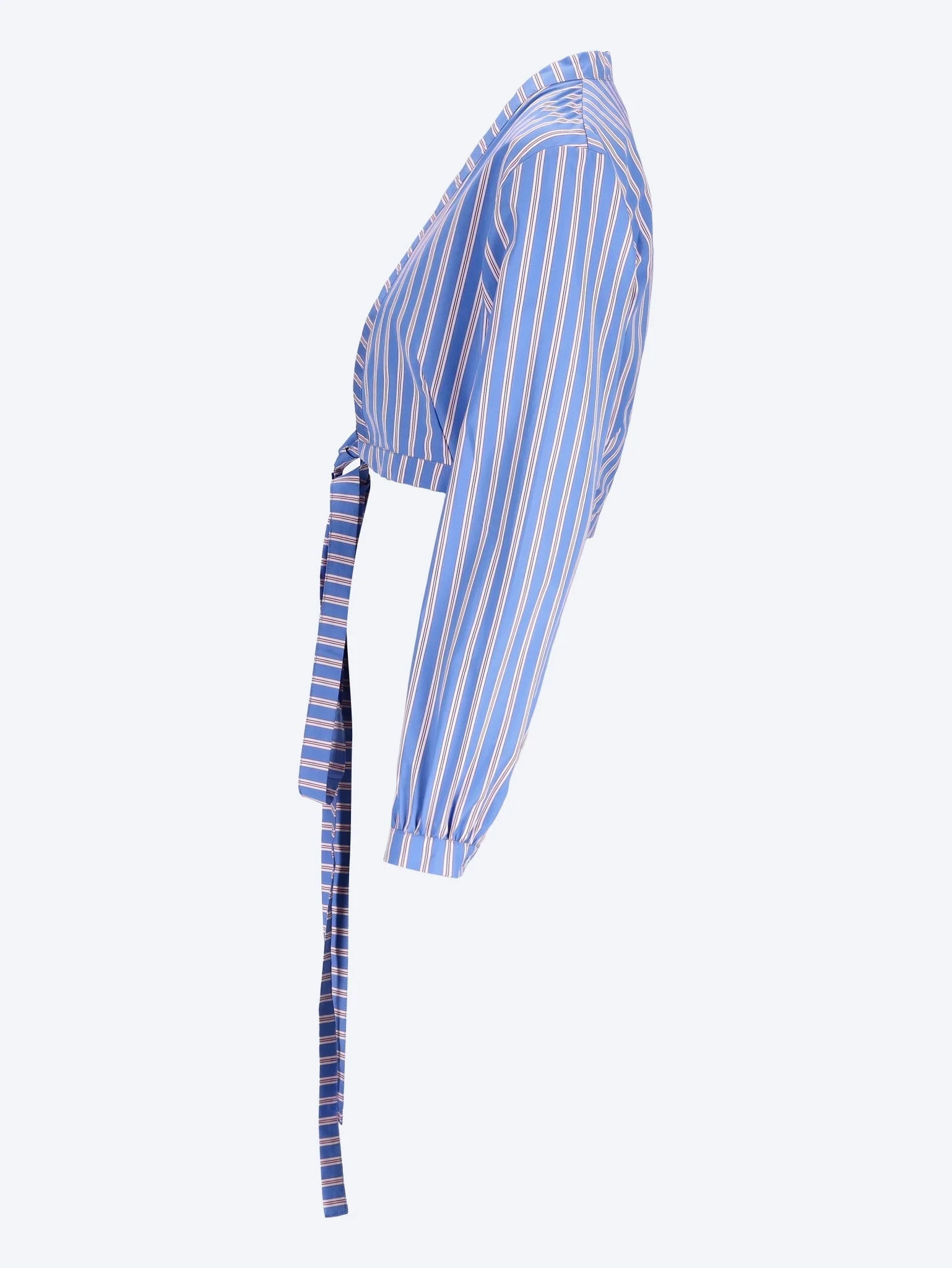 Terry stripes cropped shirt - Image 2