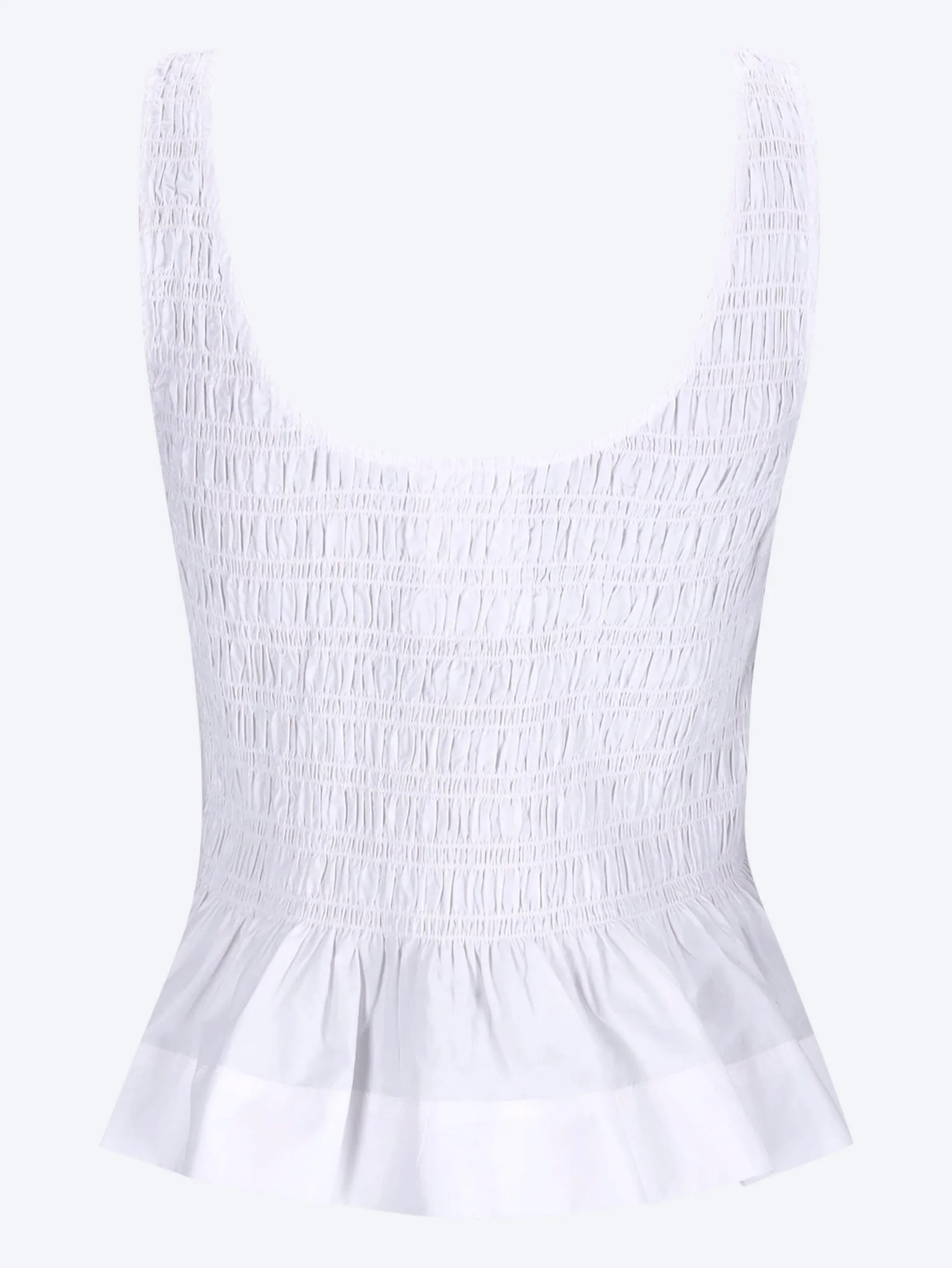 Cotton poplin smock tie string top blouse - Image 3