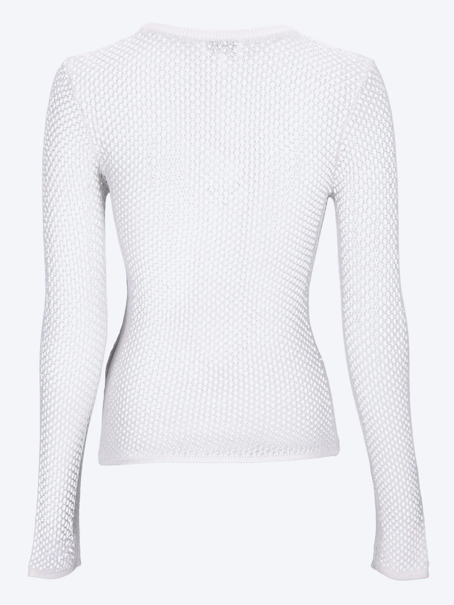 Mercerized cotton mesh pointelle longsleeve top - Image 3