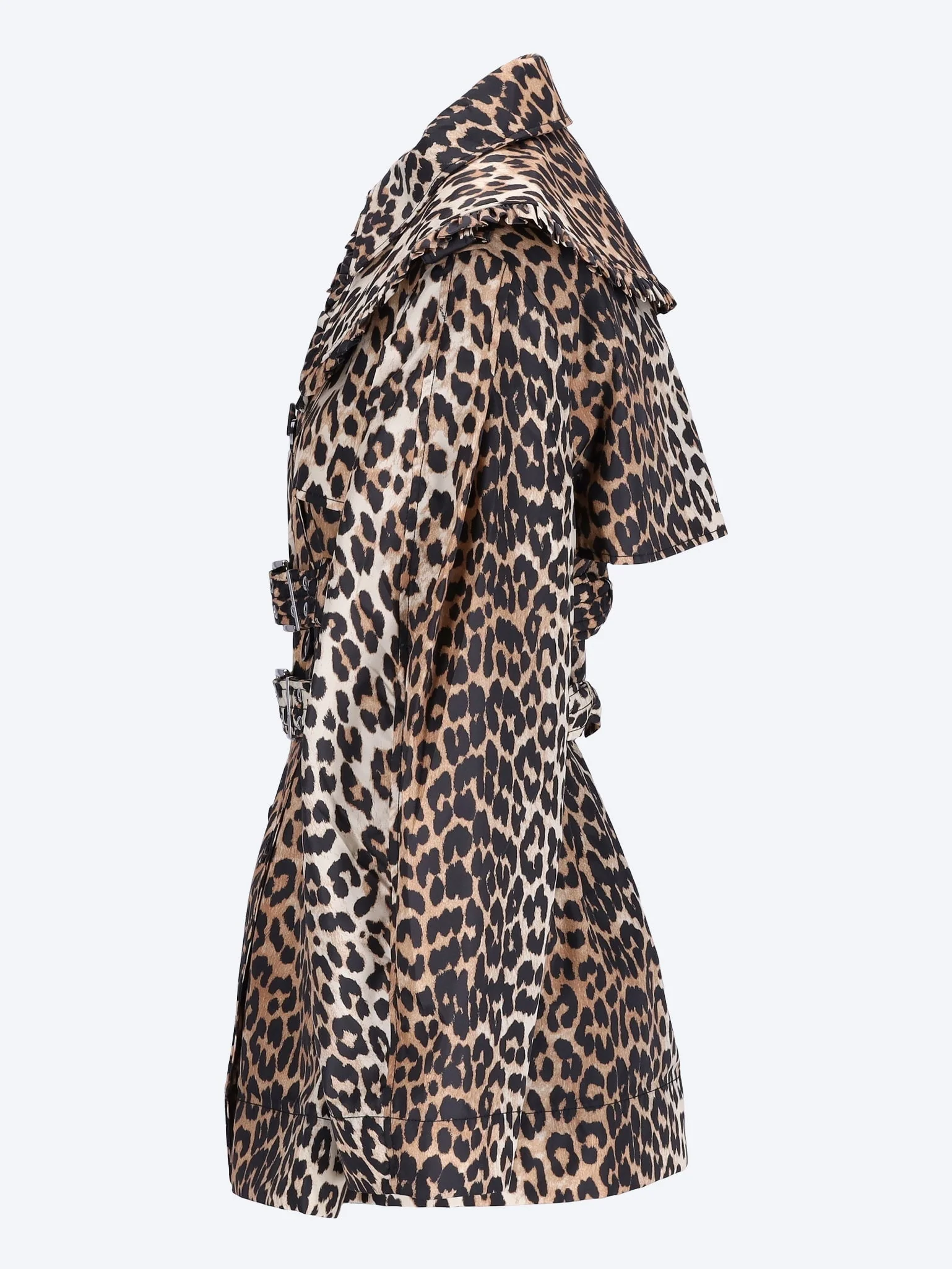 Printed duchesse nylon short trench - Image 2