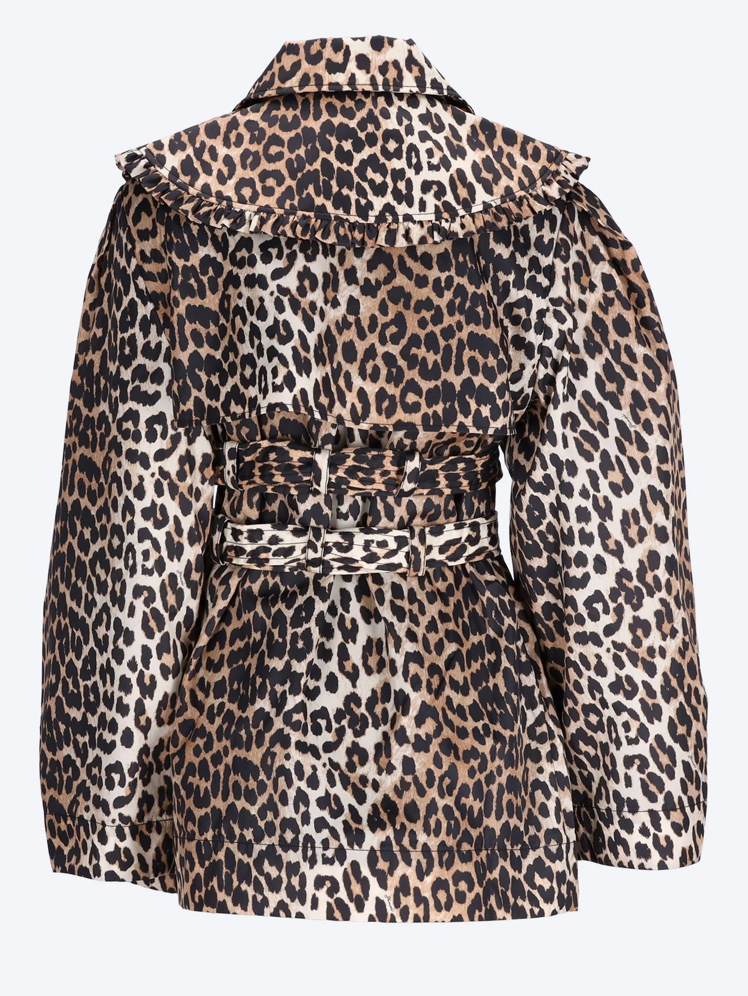 Printed duchesse nylon short trench - Image 3