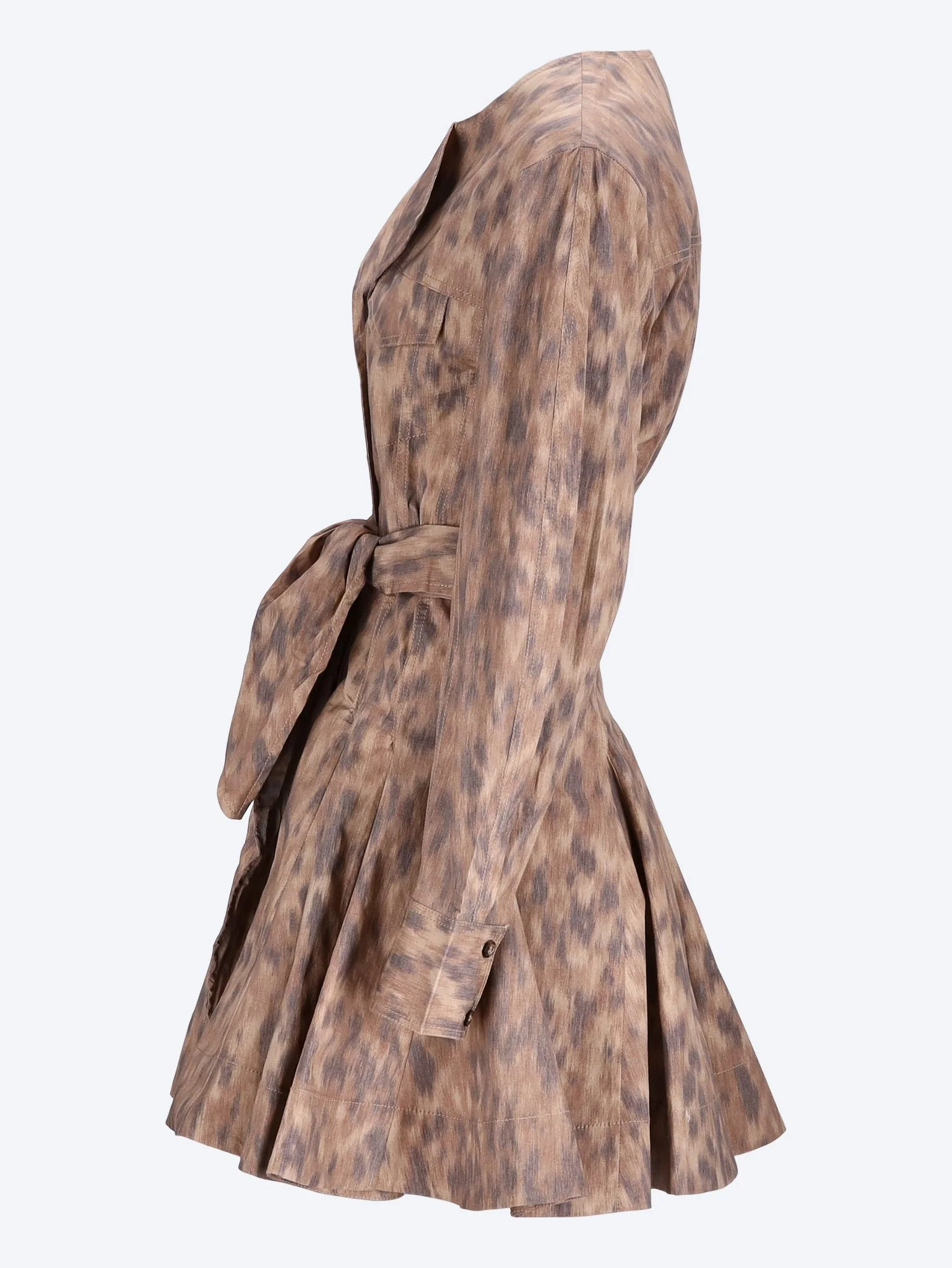 Printed stretch cotton mini shirt dress - Image 2