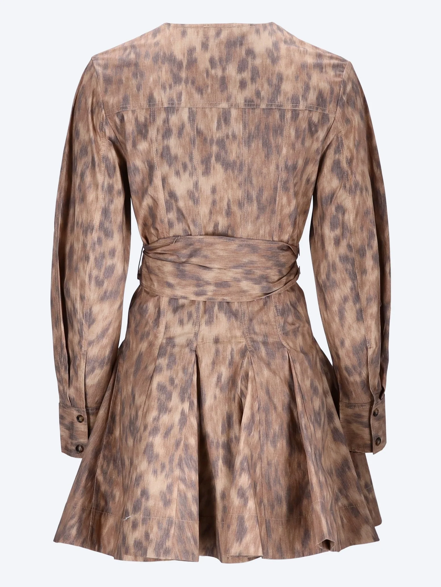 Printed stretch cotton mini shirt dress - Image 3