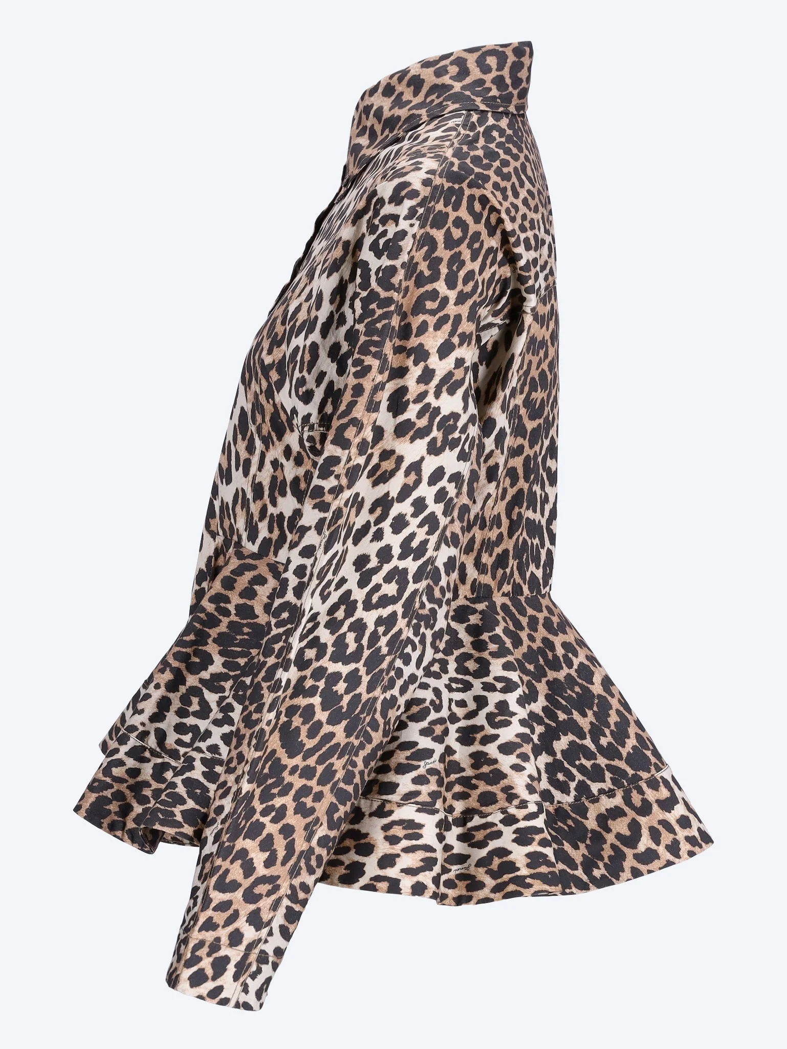 Printed stretch cotton peplum shirt - Image 2