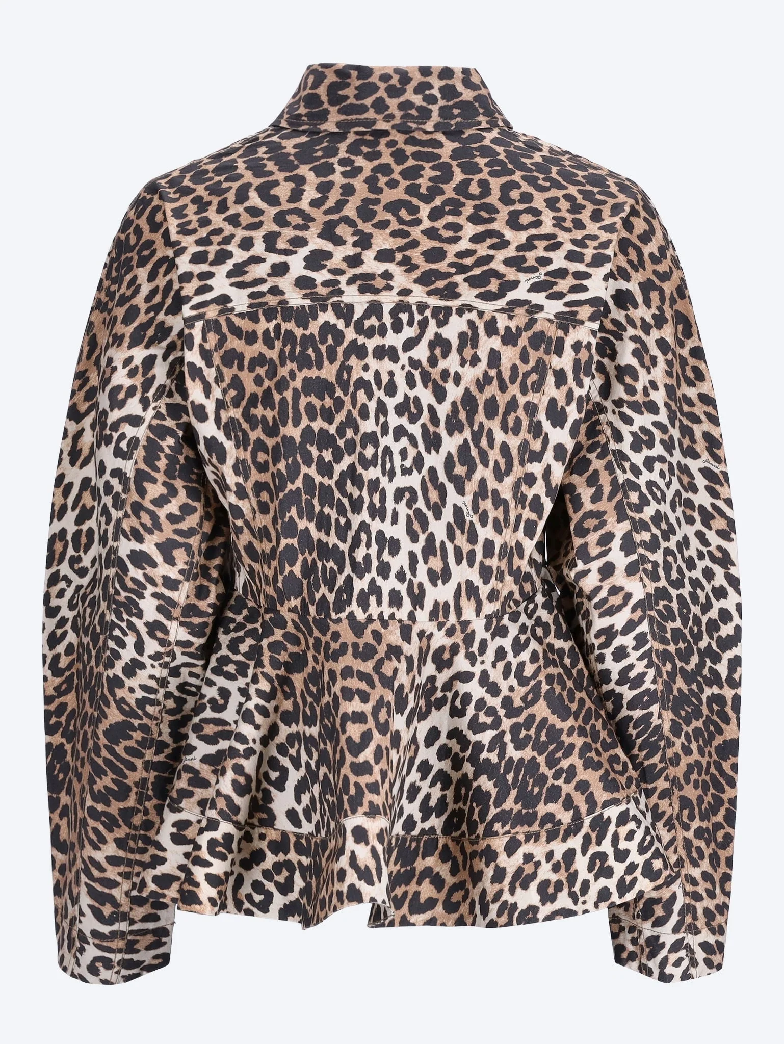 Printed stretch cotton peplum shirt - Image 3