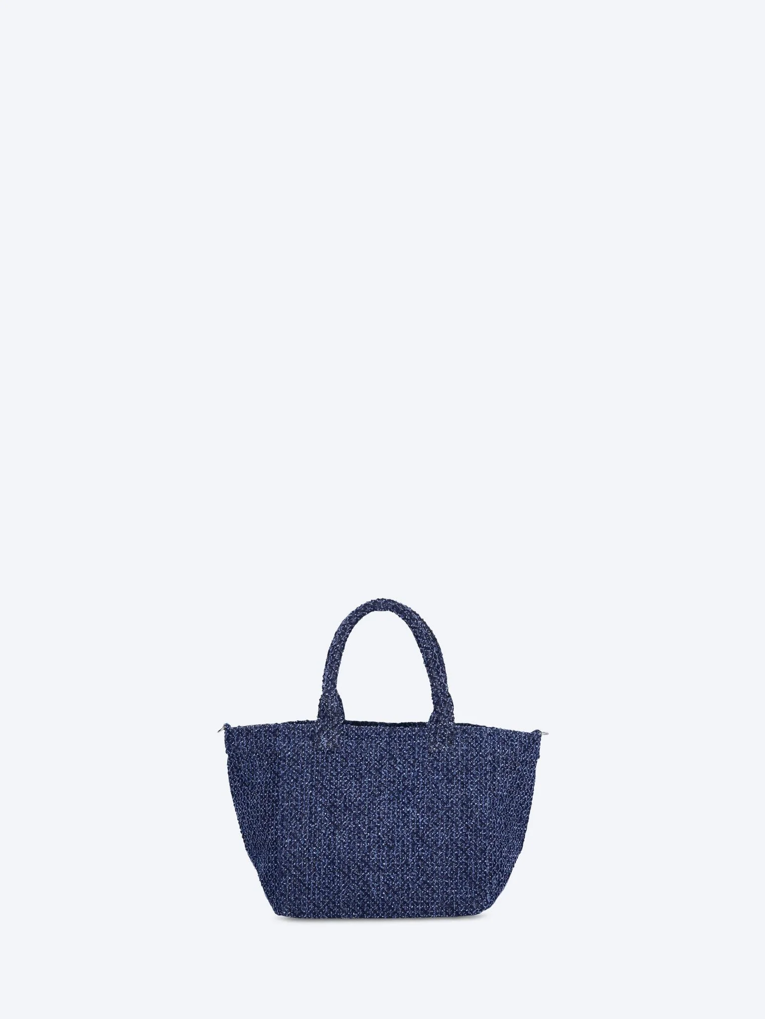 Small trapeze bear tweed denim tote bag - Image 4
