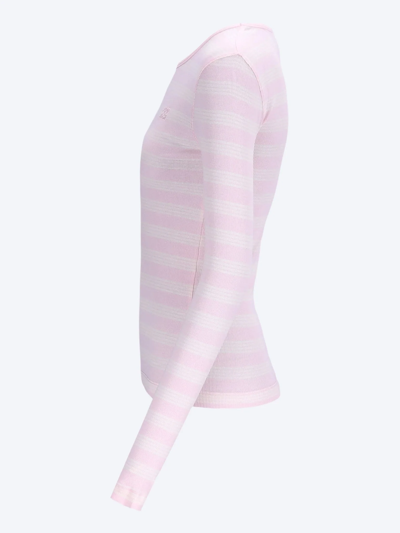Soft cotton stripe rib long sleeve t-shirt - Image 2