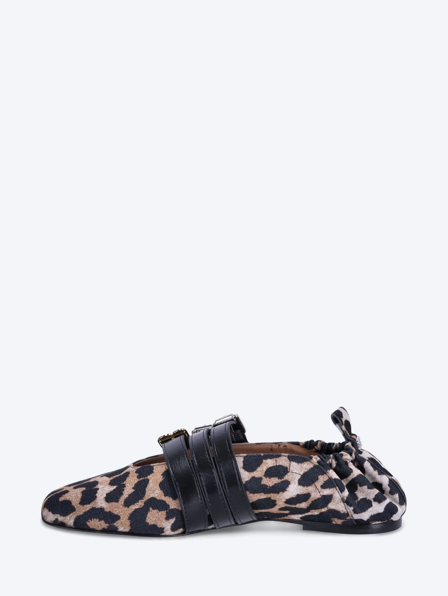 Sue triple flocked denim printed ballerinas - Image 4