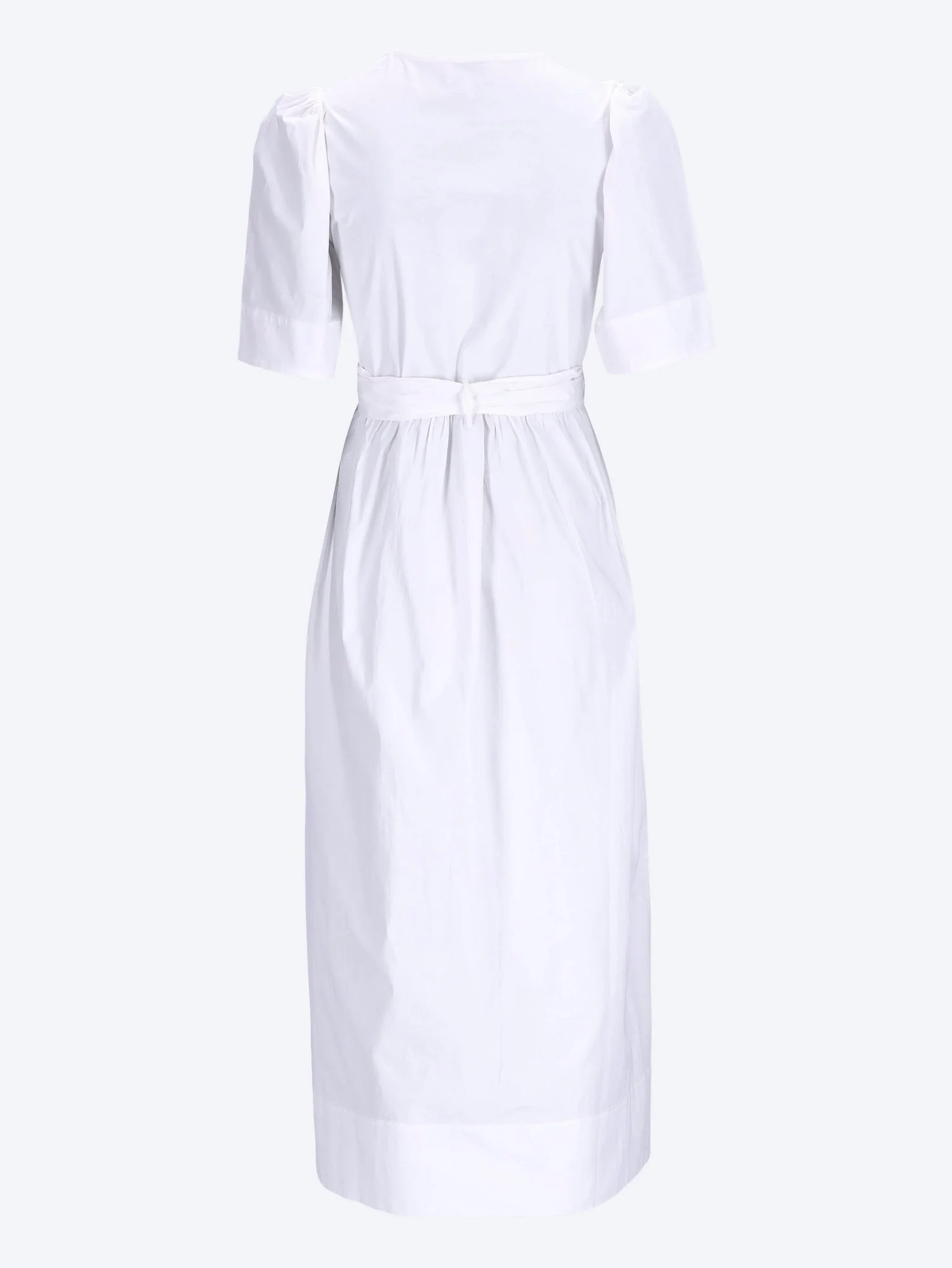 Washed stretch cotton tie strap midi dress - Image 2