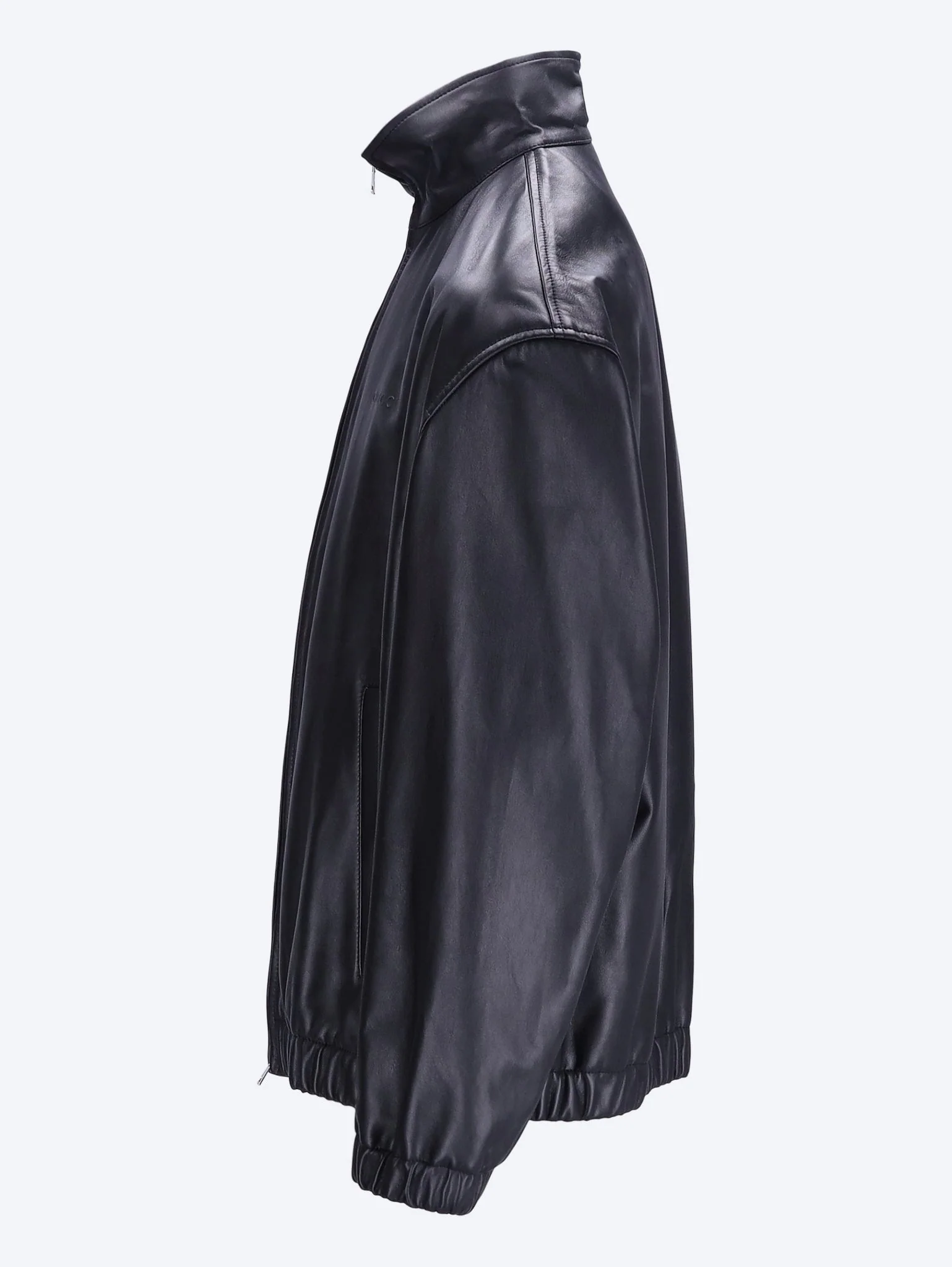 Logo leather bomber jacket - Image 2