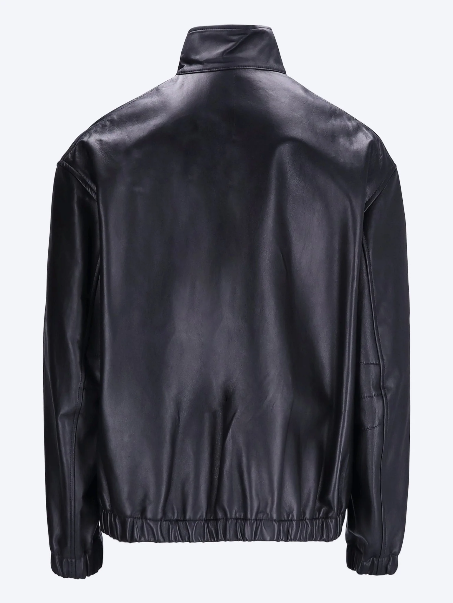 Logo leather bomber jacket - Image 3