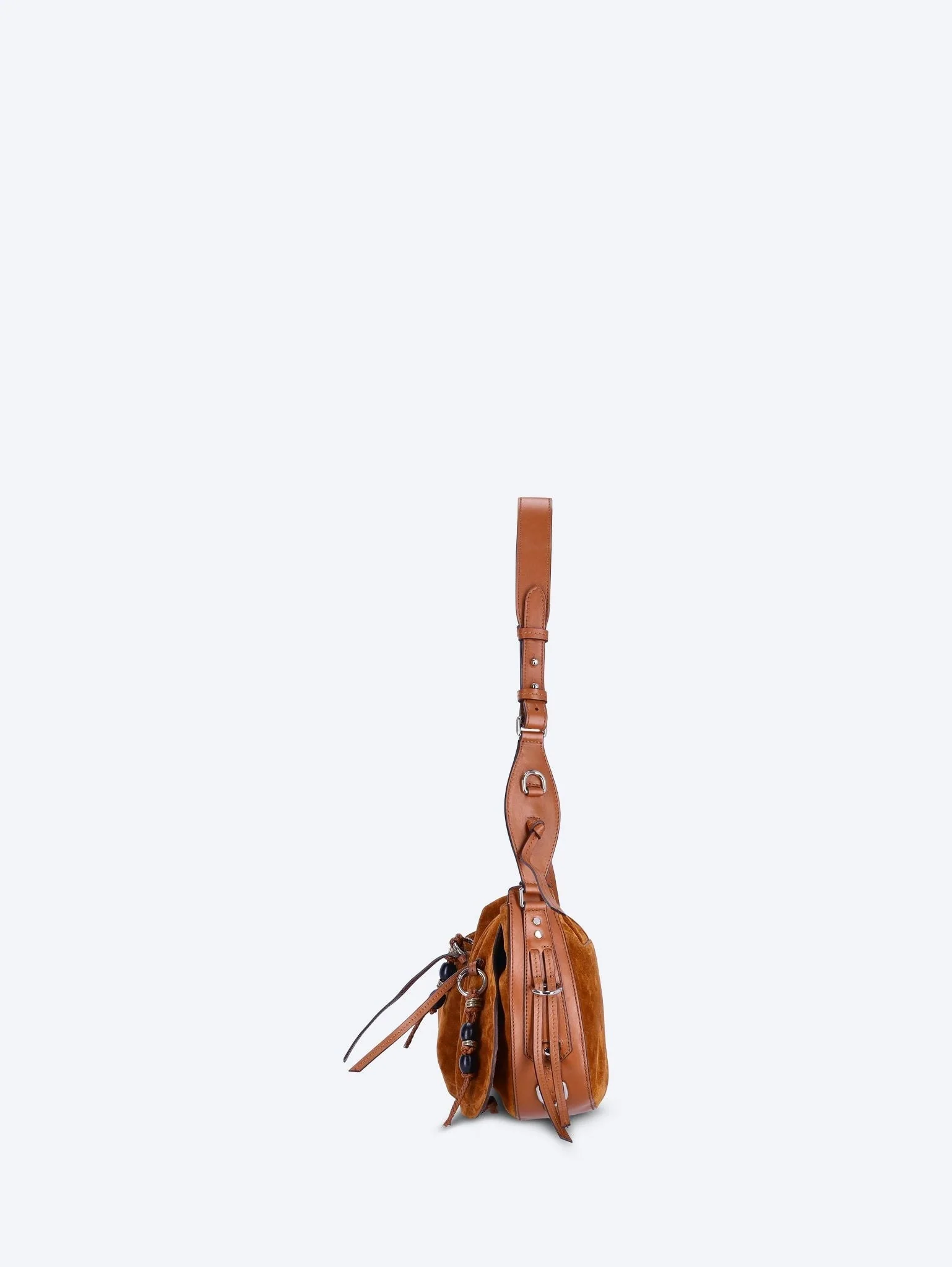 Bolton velvet leather shoulder bag - Image 3