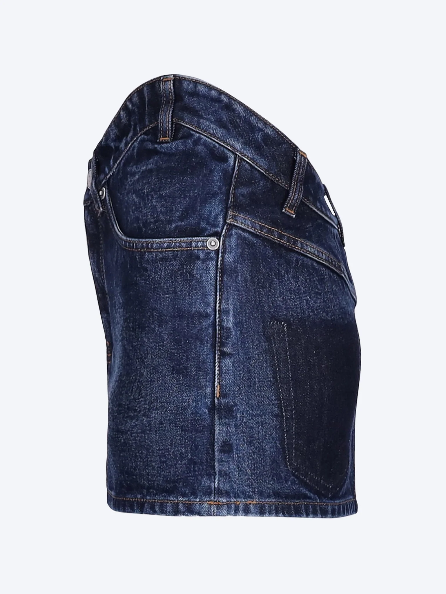 The curved denim mini skirt - Image 2