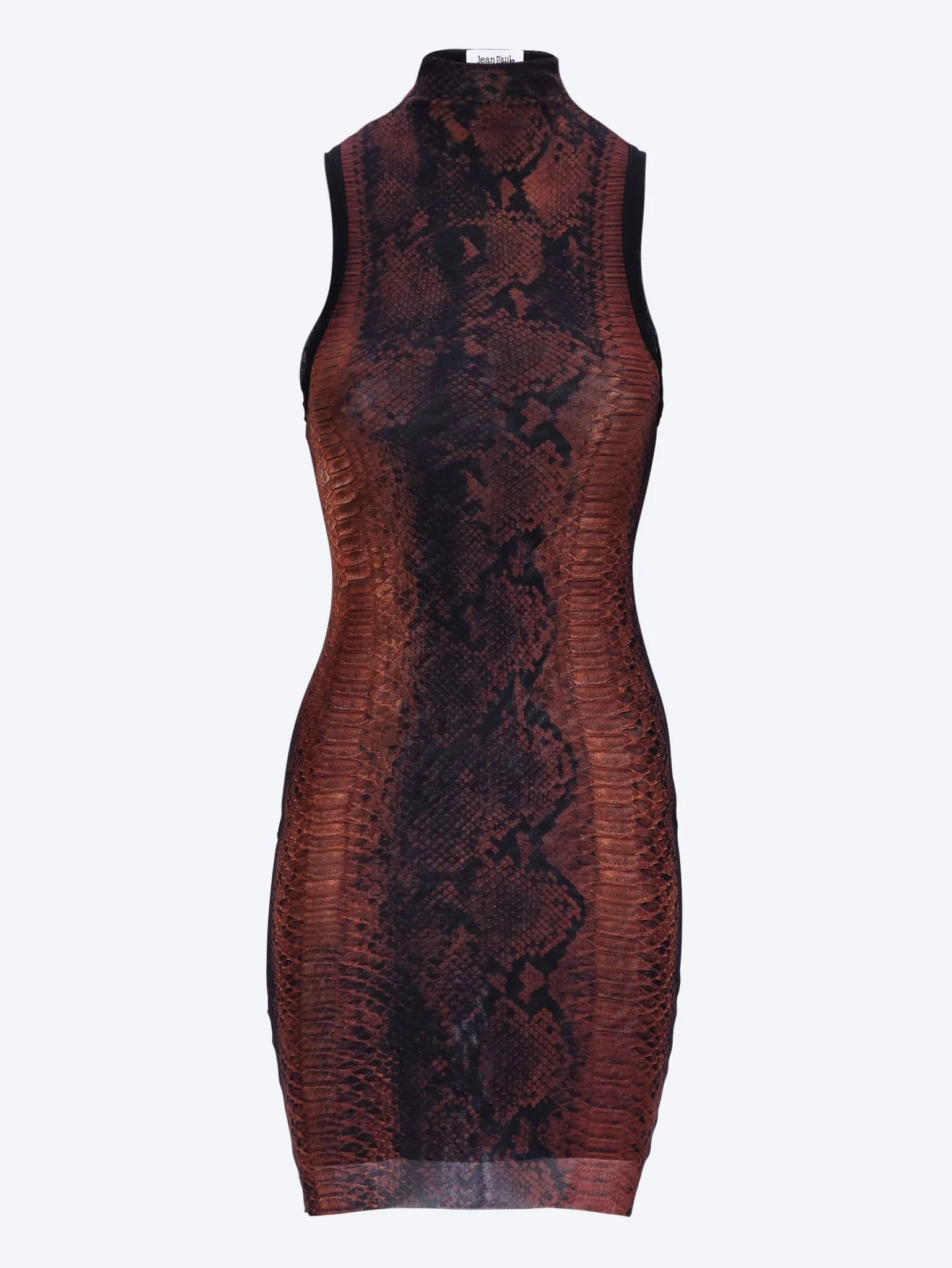The python printed high neck dress
