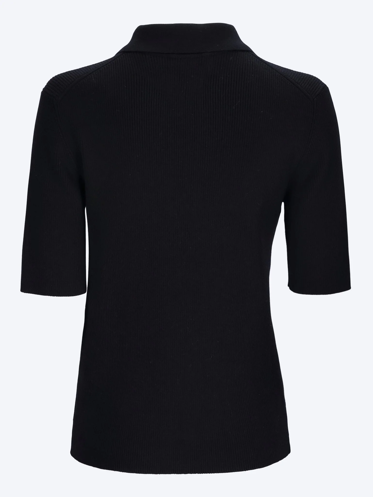 Superfine merino wool rib knit polo shirt - Image 3