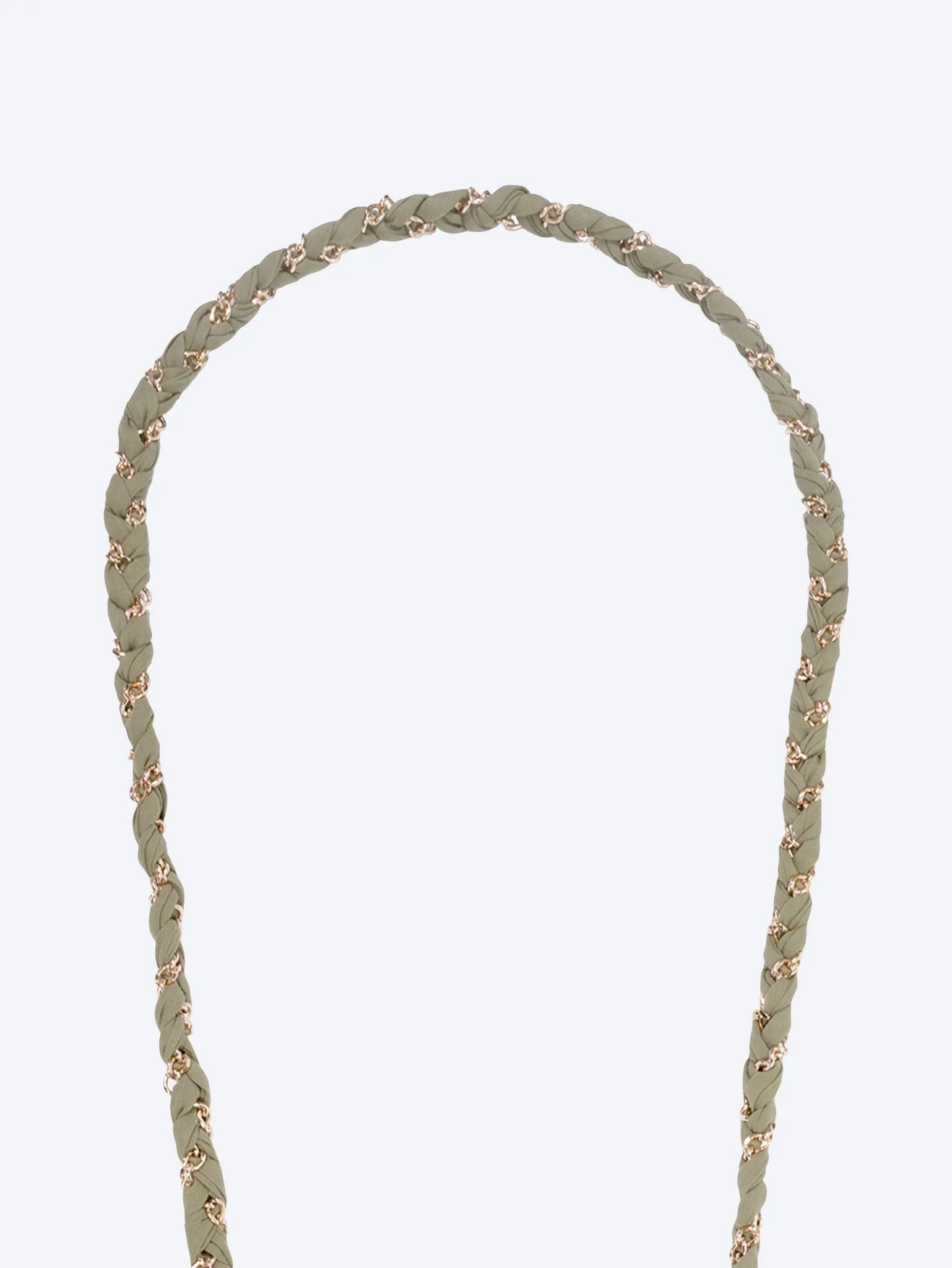 Long doha khaki & gold fabric chain 120cm - Image 2