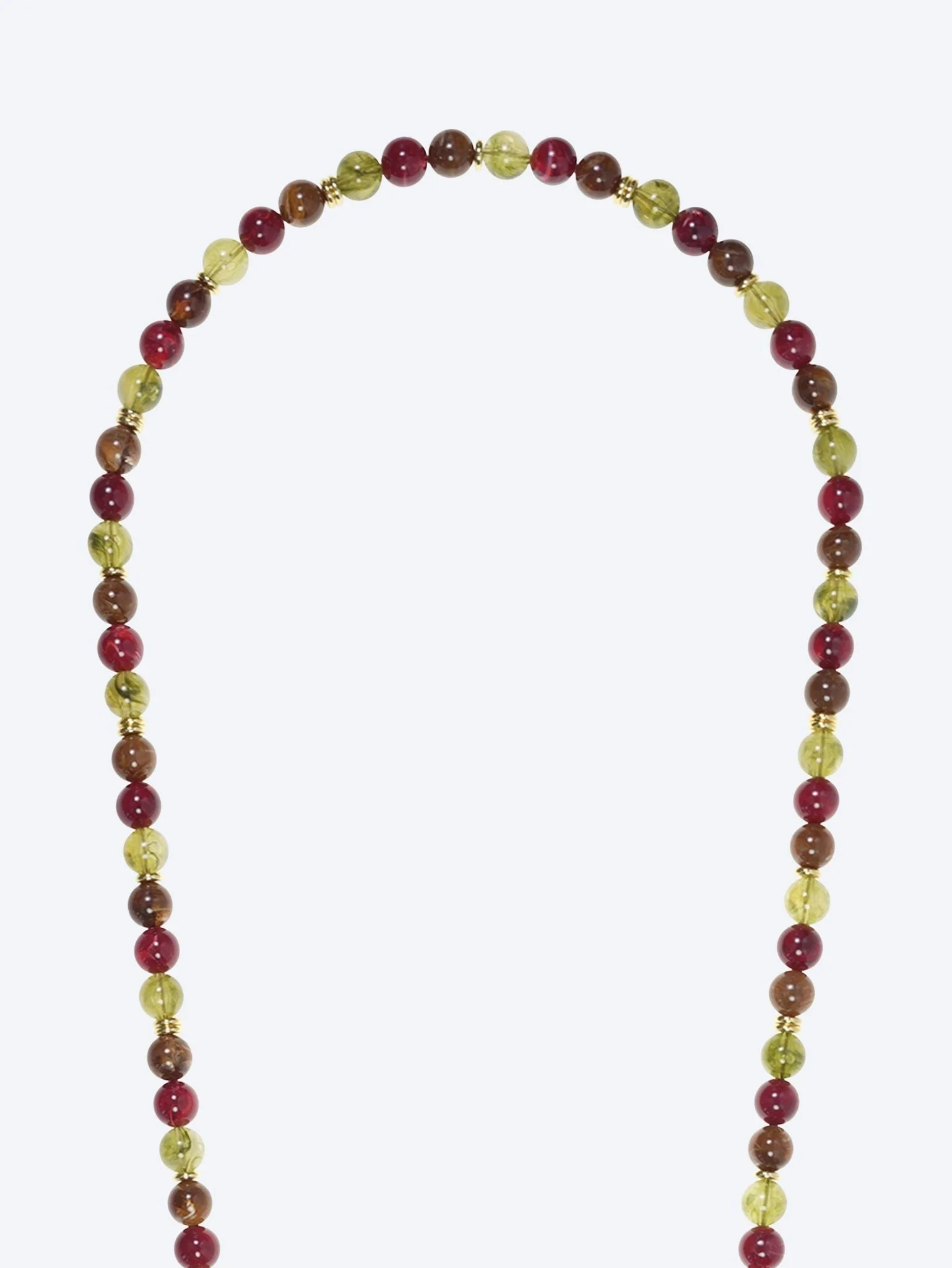 Long harper khaki, burgundy and brown chain 120cm - Image 2