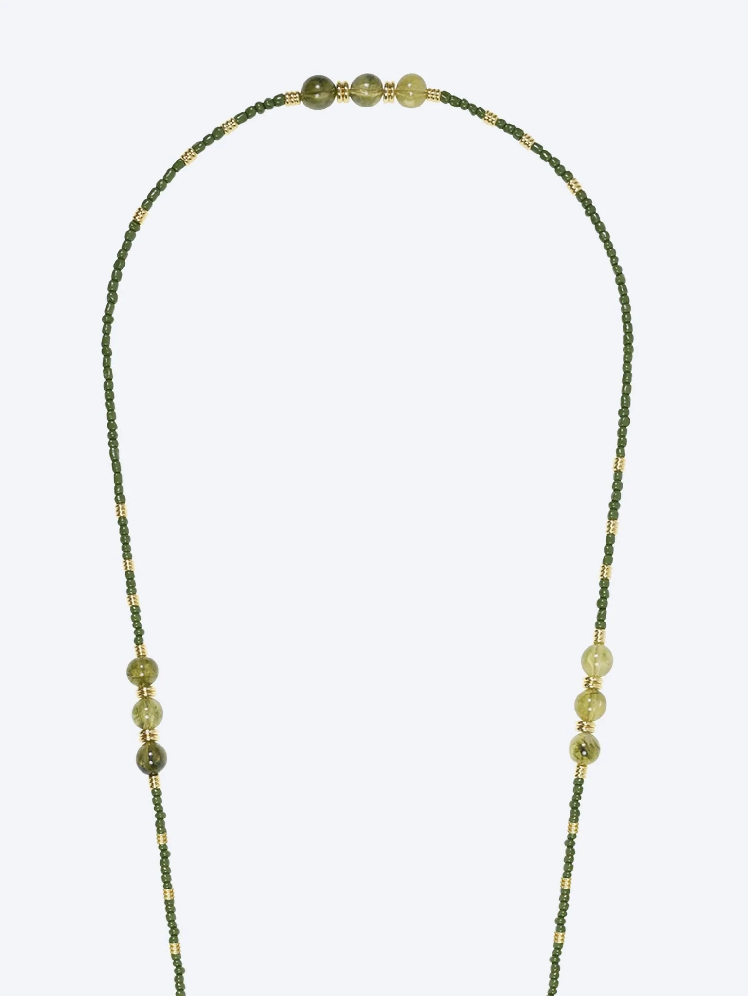 Long iris khaki pearl chain 120cm - Image 2