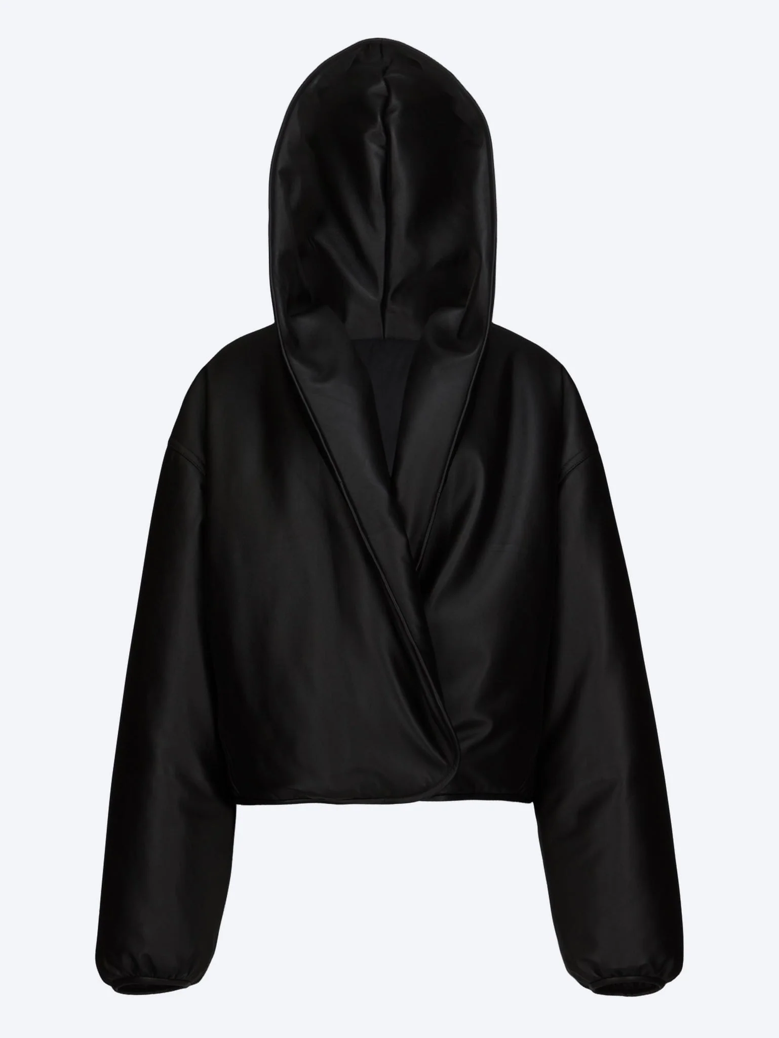 Lambskin hooded bomber jacket