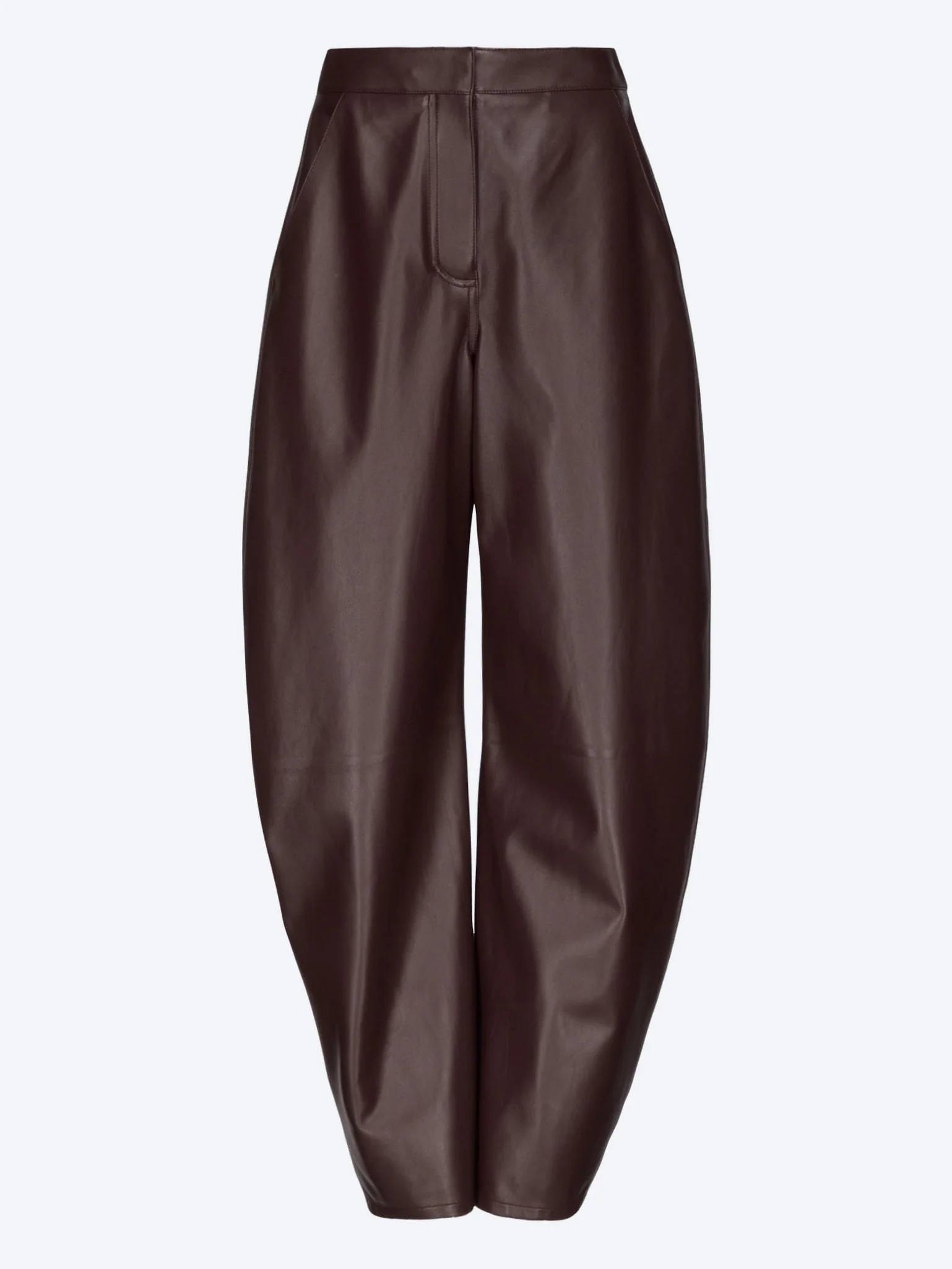 Lambskin low round pants