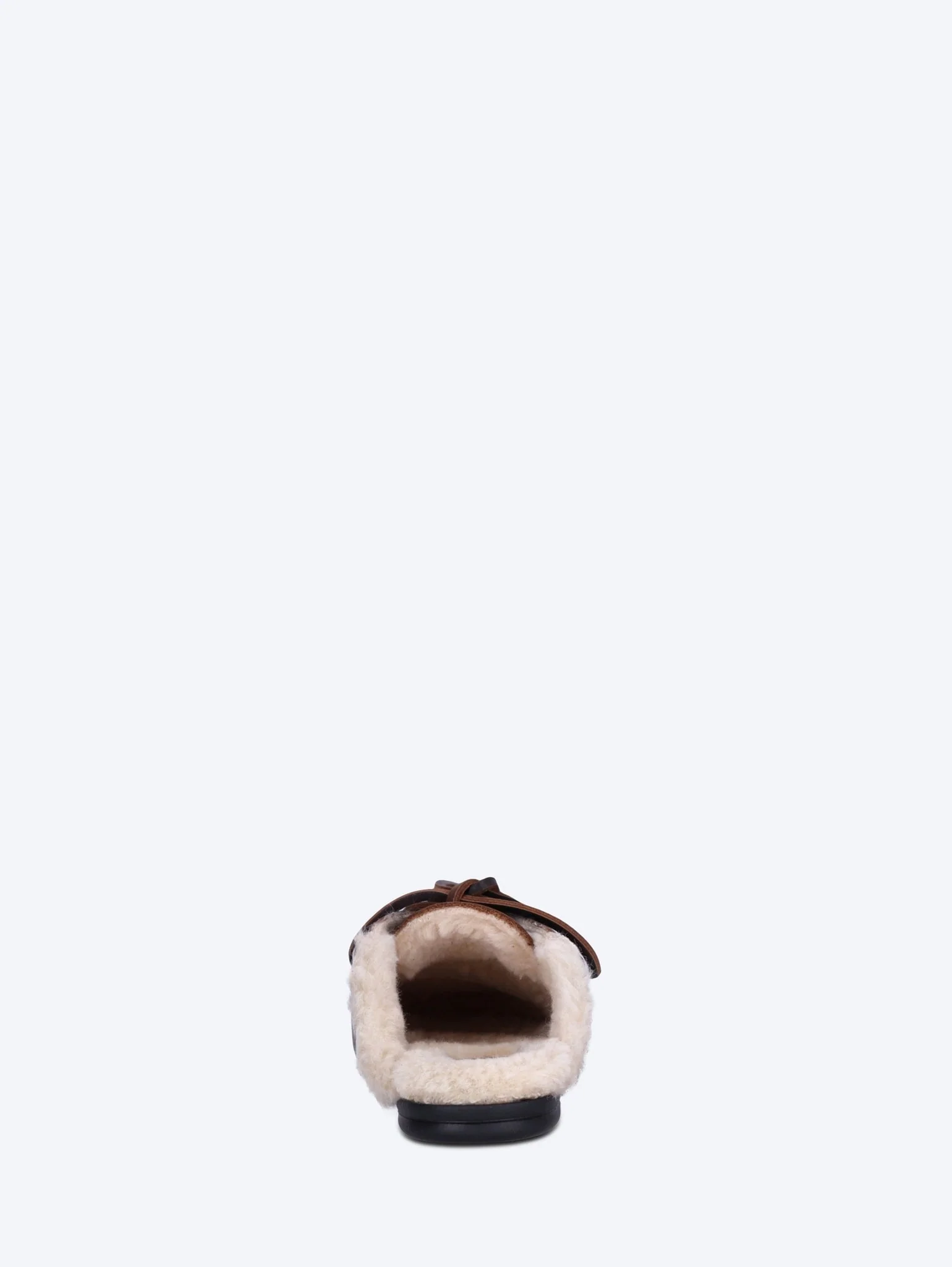 Leather fur boat mules loafers - Image 5