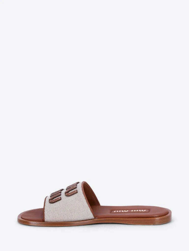 Canvas and leather slides - Image 4