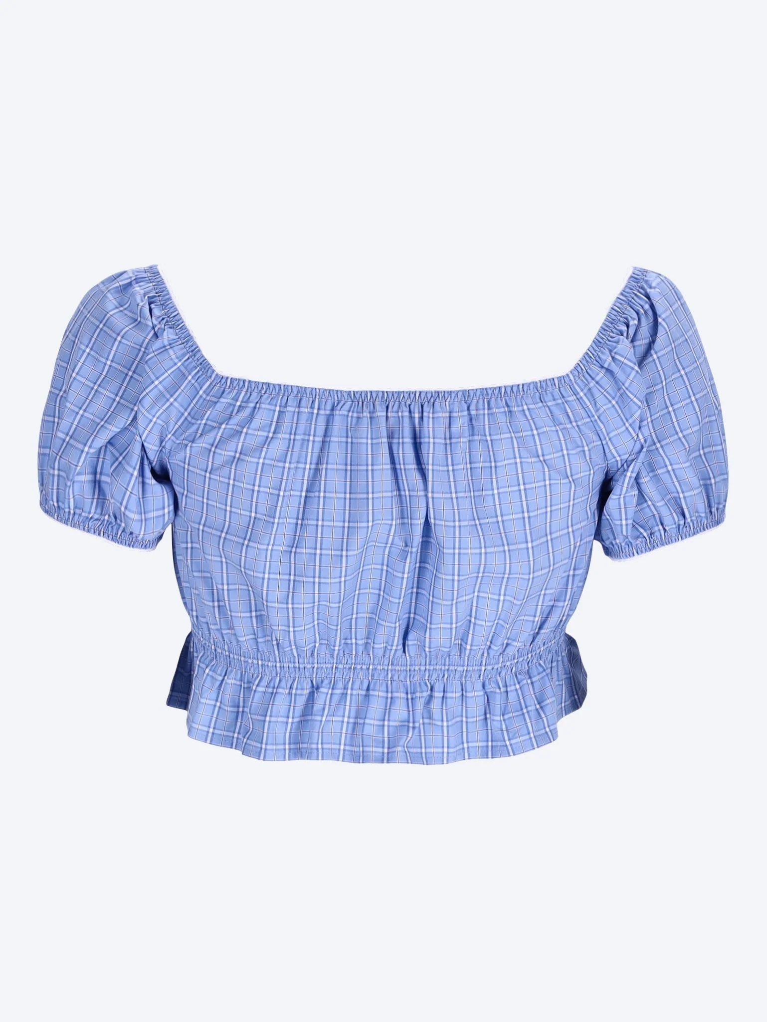 Checked poplin crop top - Image 2