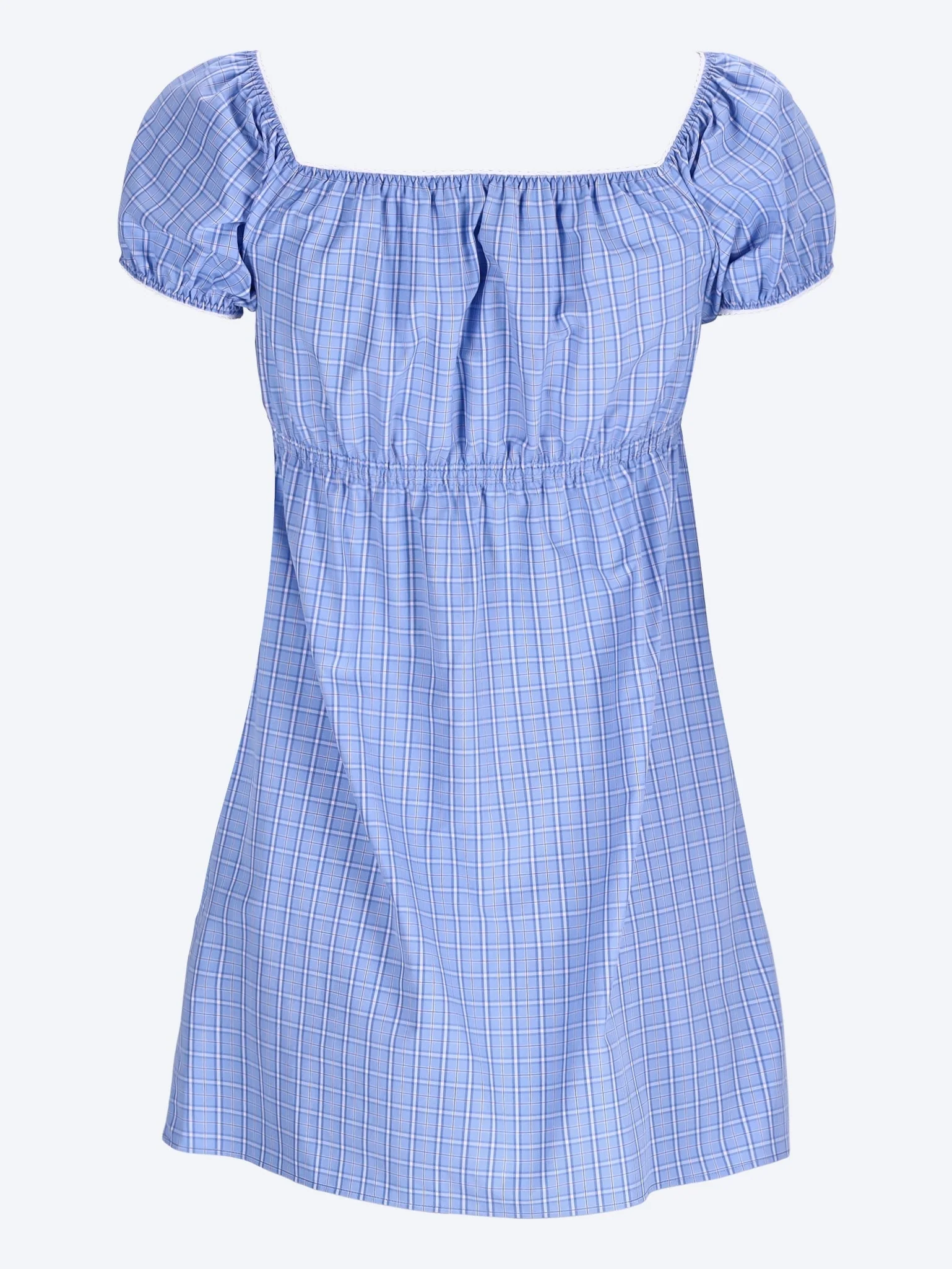 Checked poplin mini-dress - Image 2