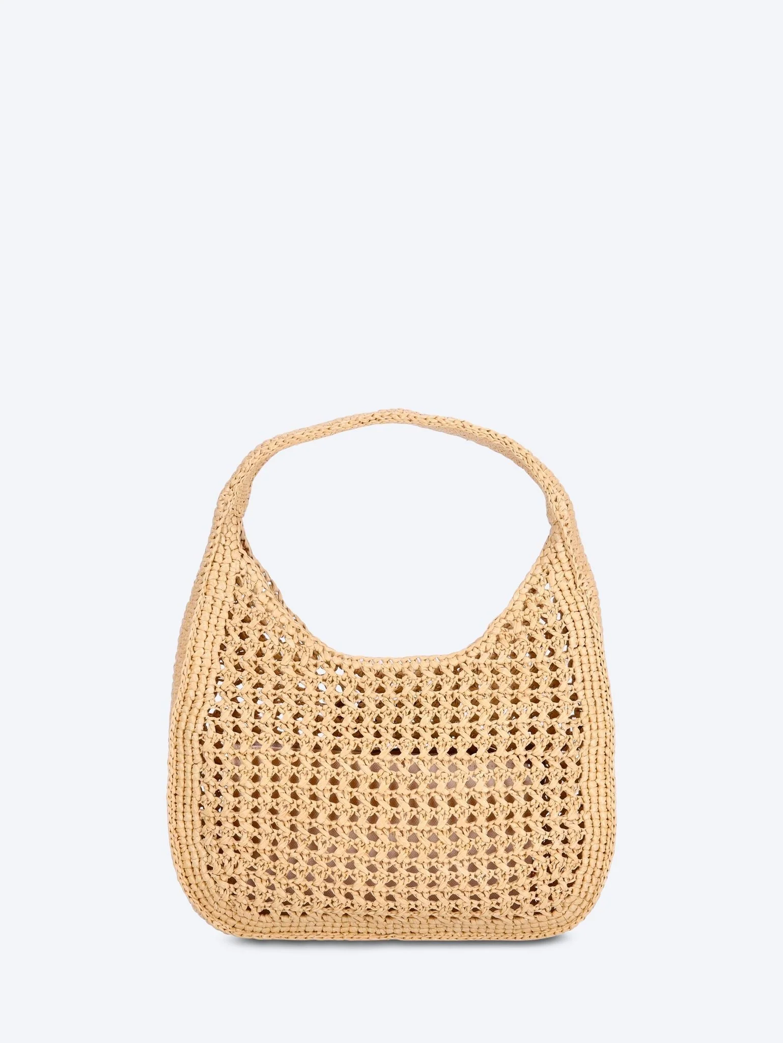 Raffia effect woven hobo bag - Image 4
