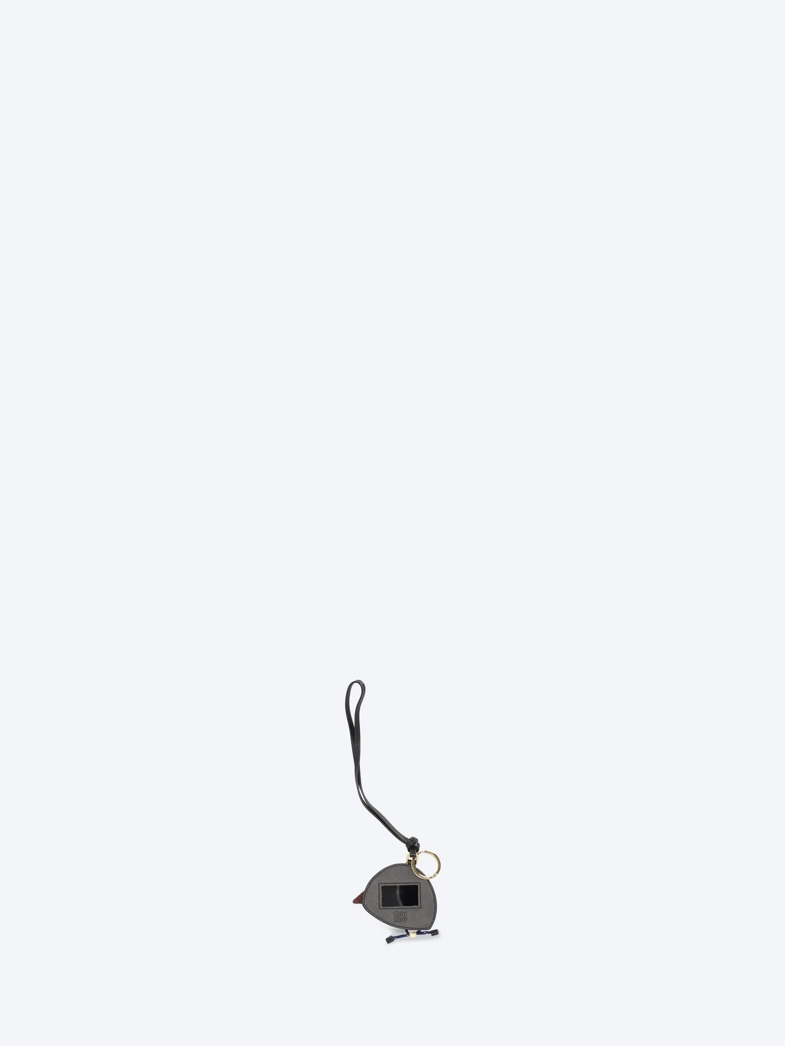 Steel key ring with leather pendant - Image 2