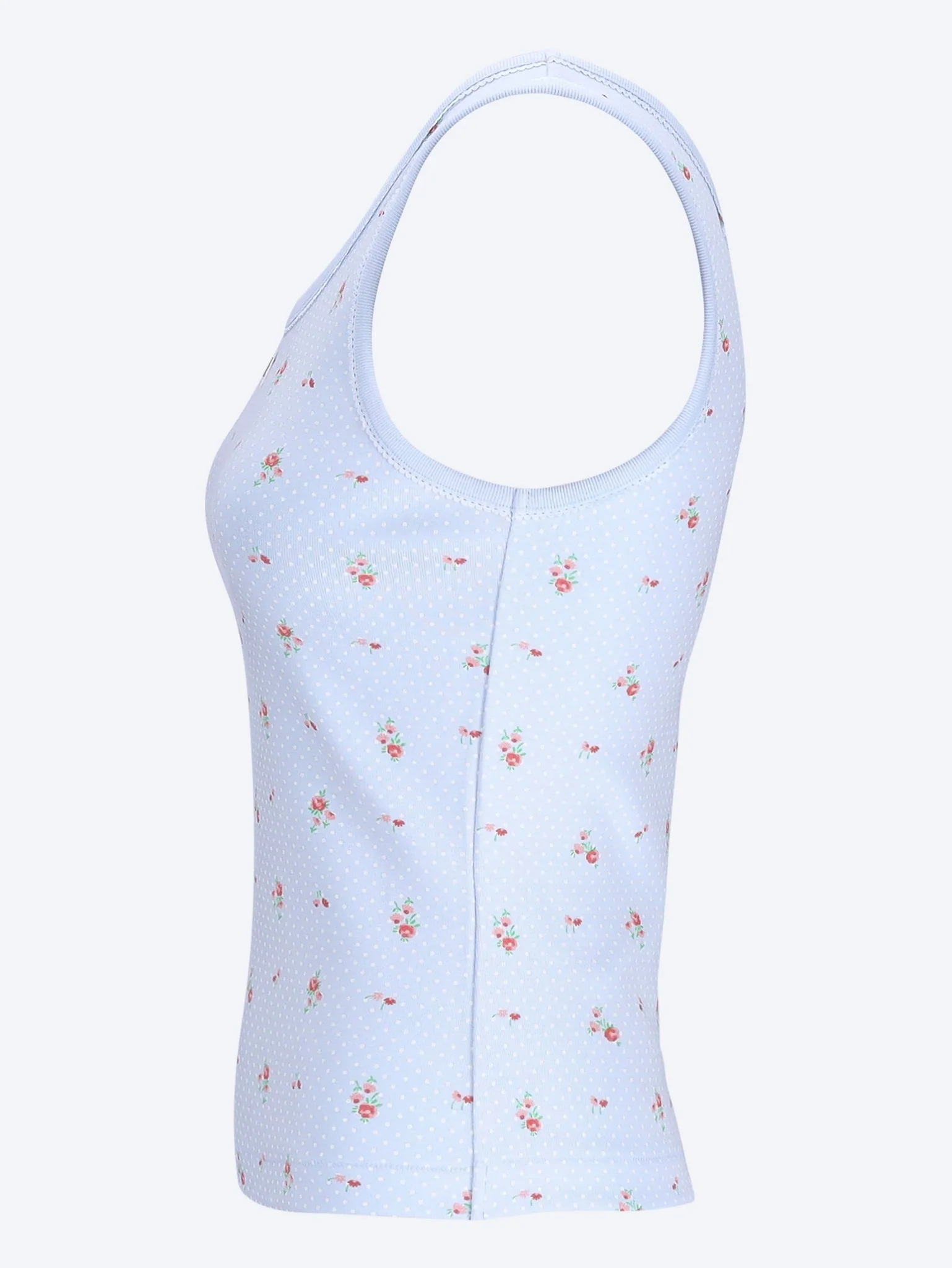 Bouquet print ribbed knit tank top - Image 2