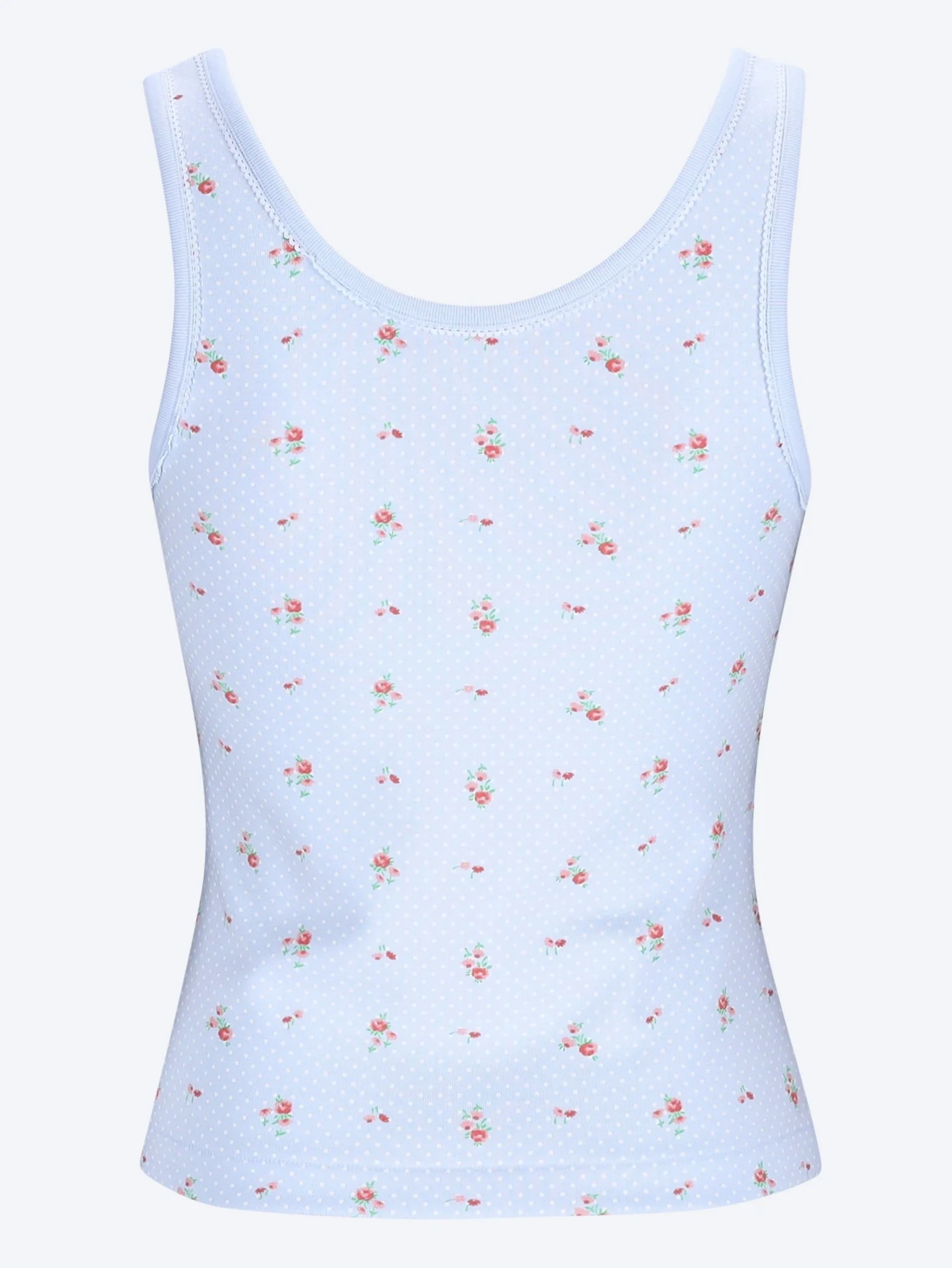 Bouquet print ribbed knit tank top - Image 3