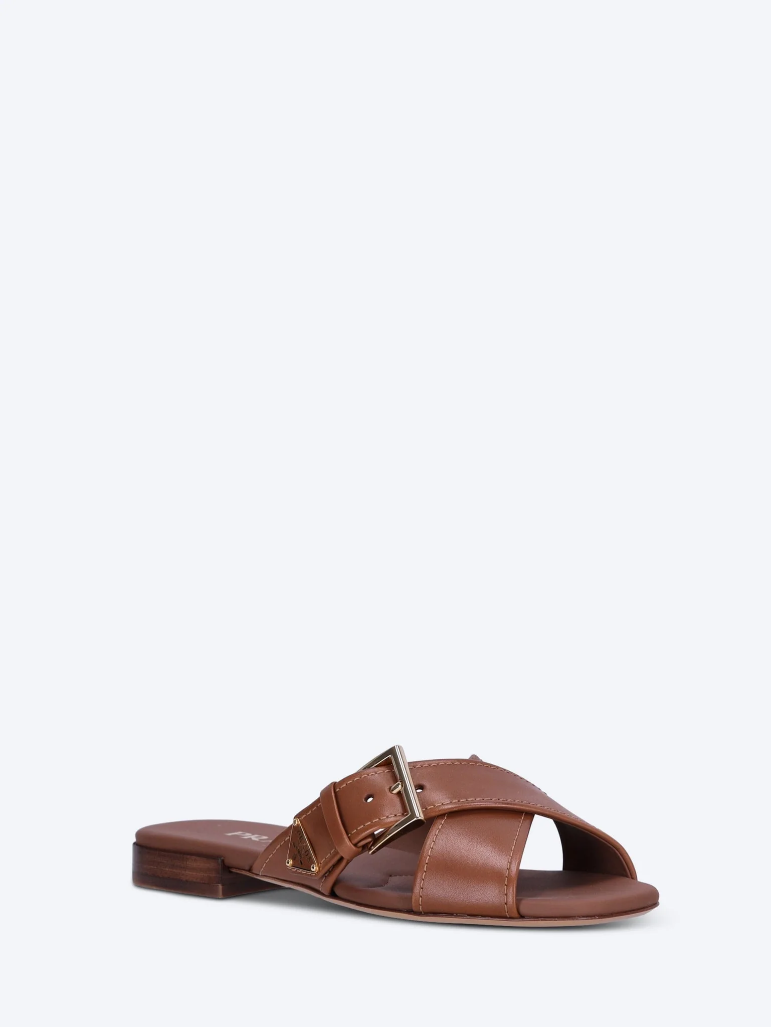 Leather crisscross slides - Image 2