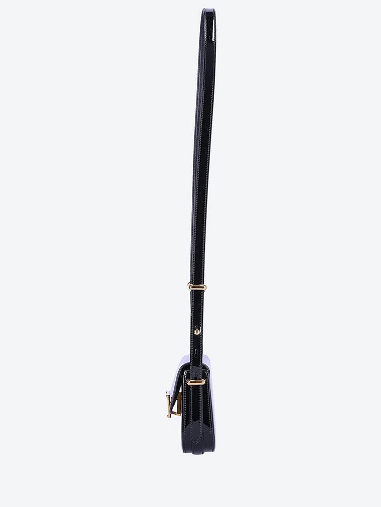 Patent leather shoulder bag with flap - Image 3