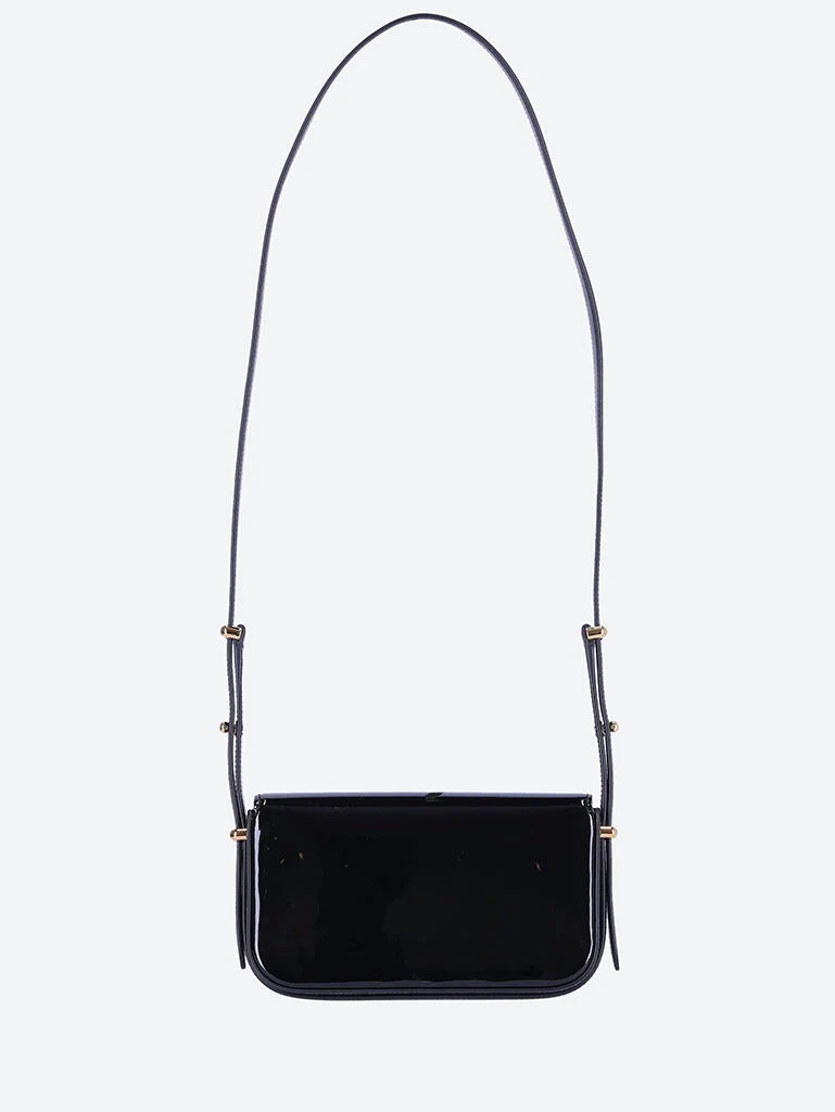 Patent leather shoulder bag with flap - Image 4