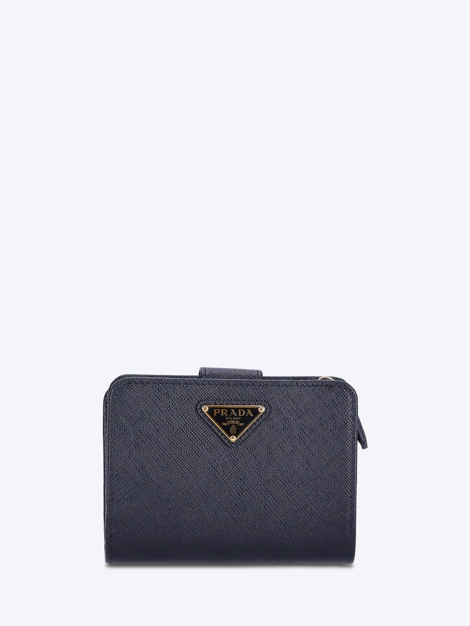 Saffiano triangle leather wallet