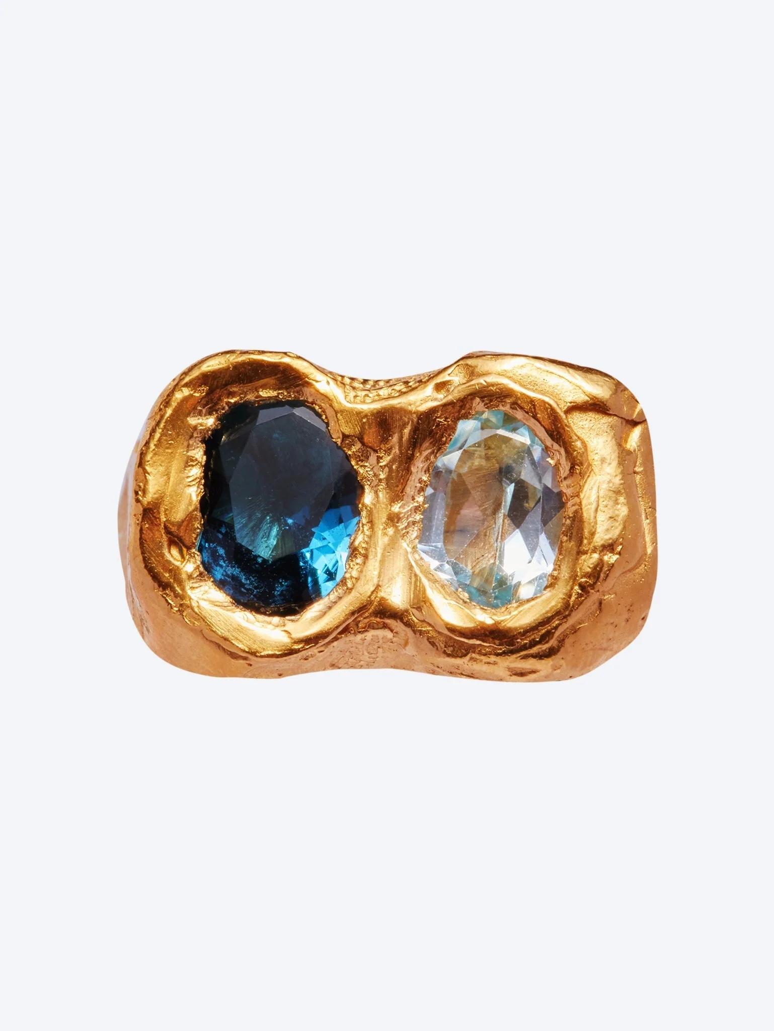 Ring buzo gold blue topaz