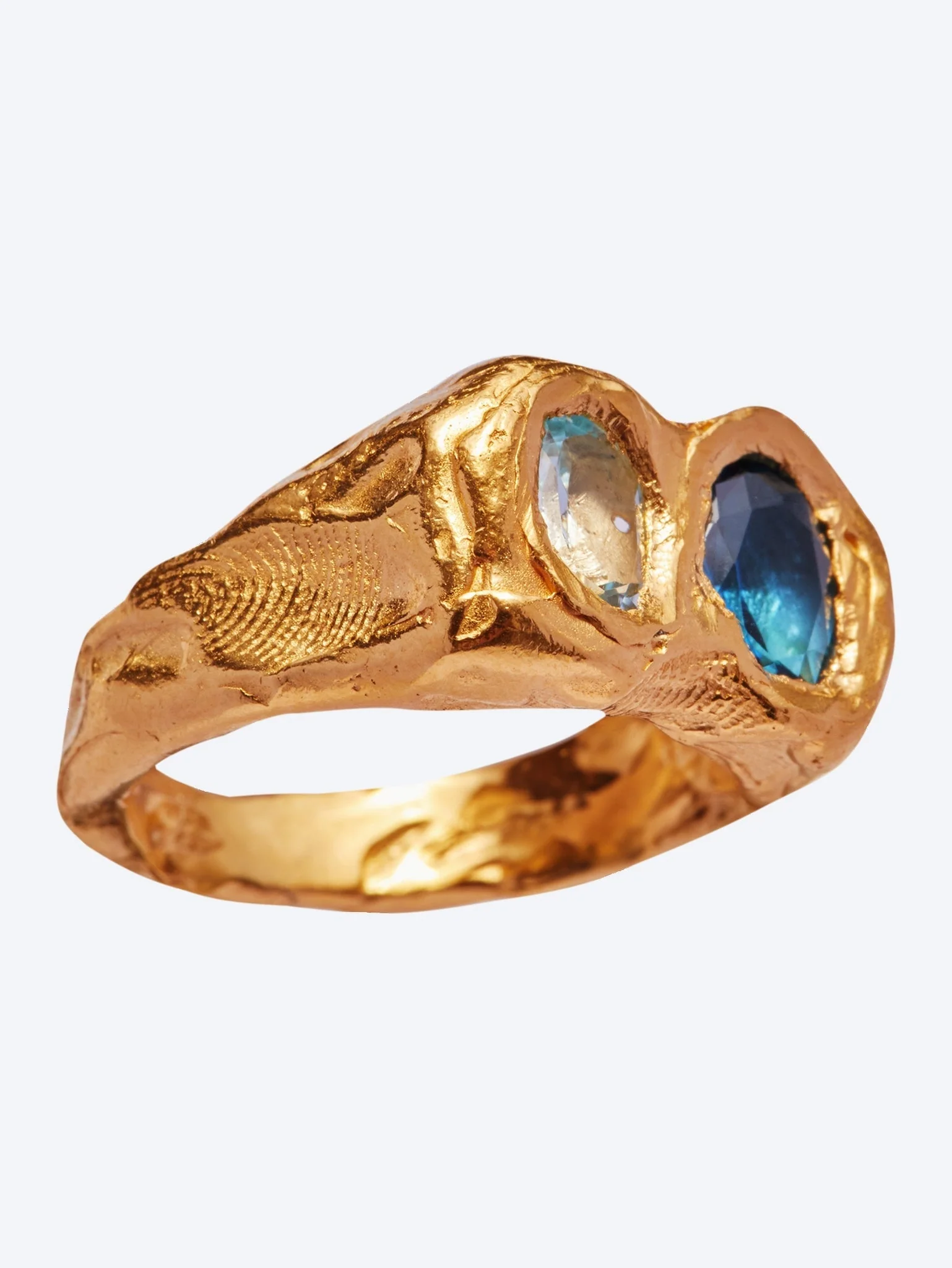 Ring buzo gold blue topaz - Image 2