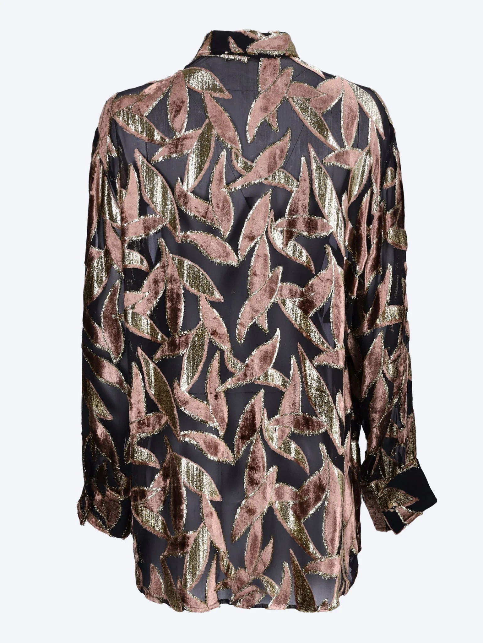 Silk print long sleeve shirt - Image 3