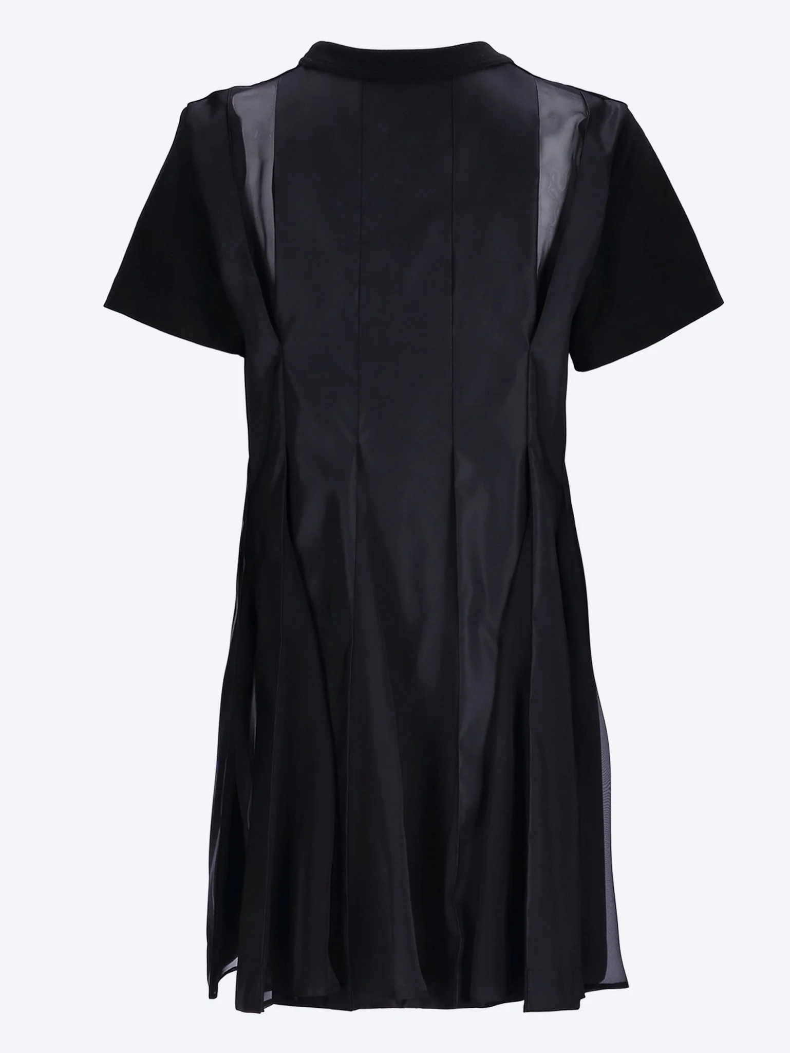 Cotton jersey x nylon twill dress - Image 3