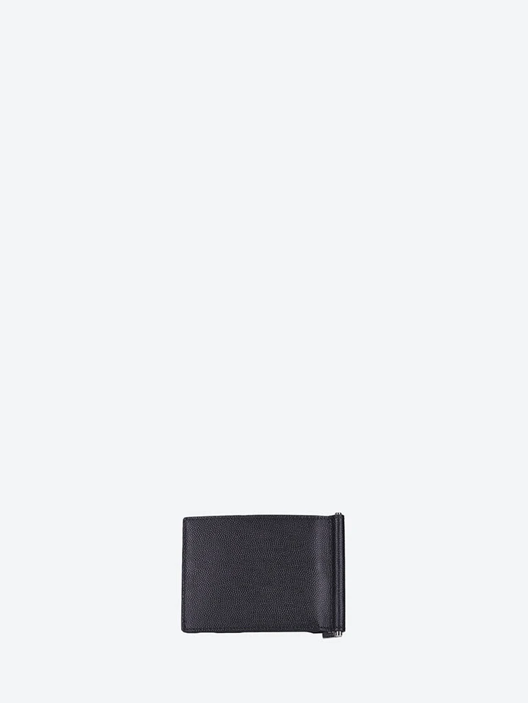 Saint laurent paris grained matt calfskin money clip wallet - Image 2