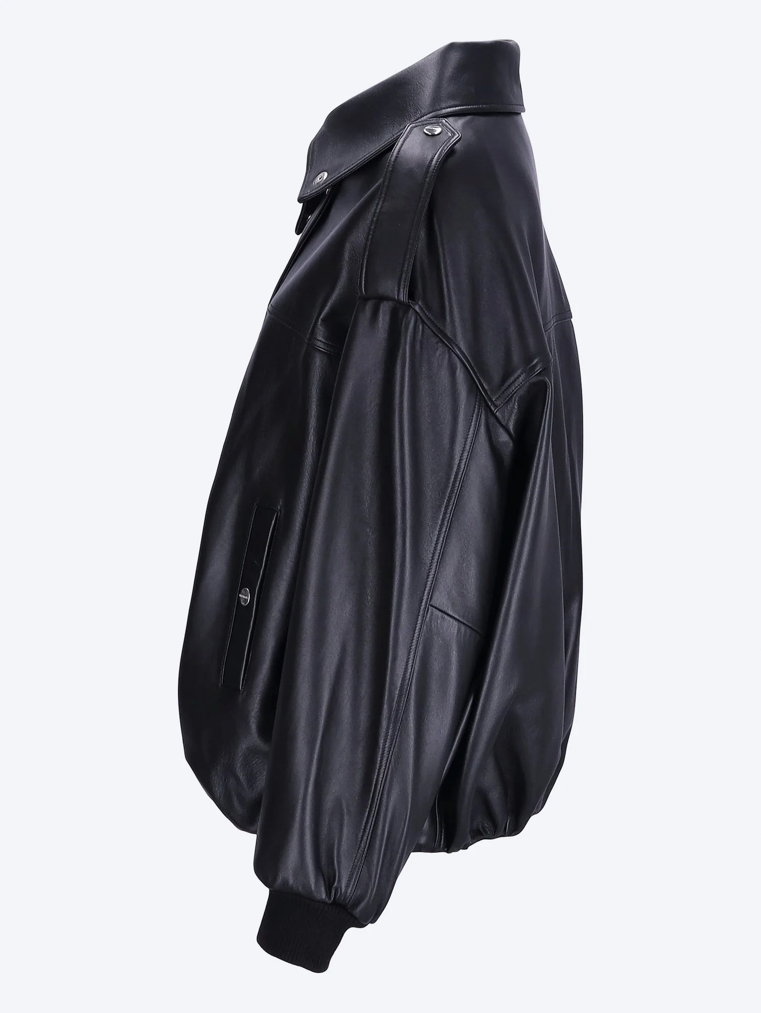 Smooth leather bomber jacket - Image 2