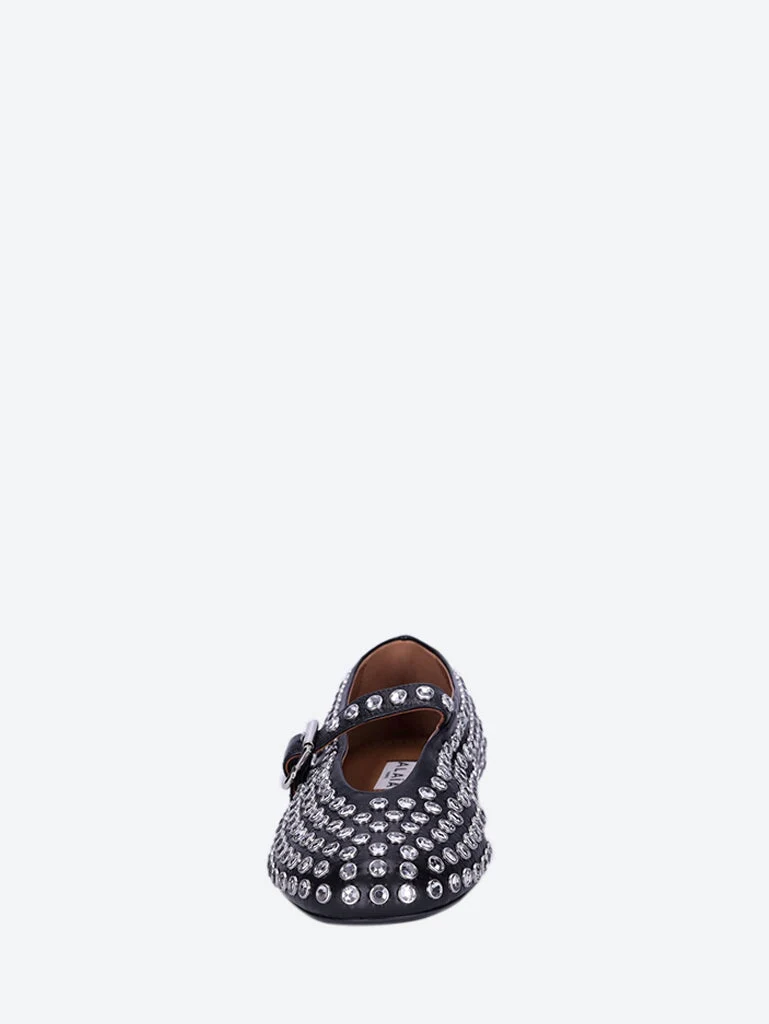 Strass leather ballerinas - Image 3