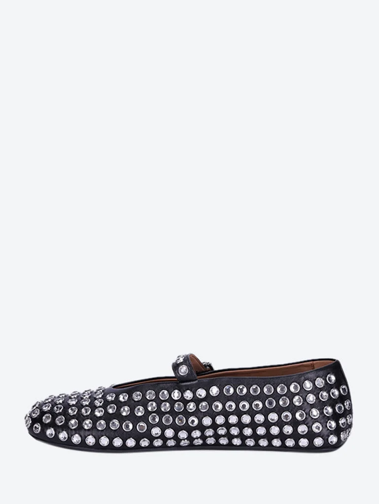 Strass leather ballerinas - Image 4