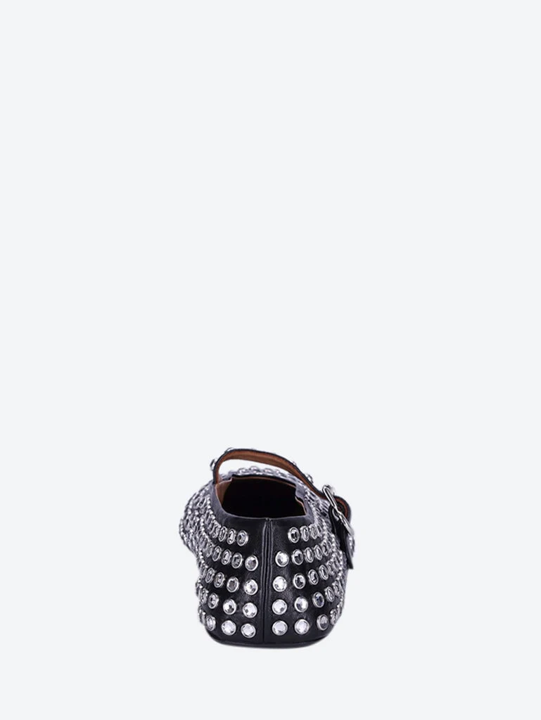 Strass leather ballerinas - Image 5