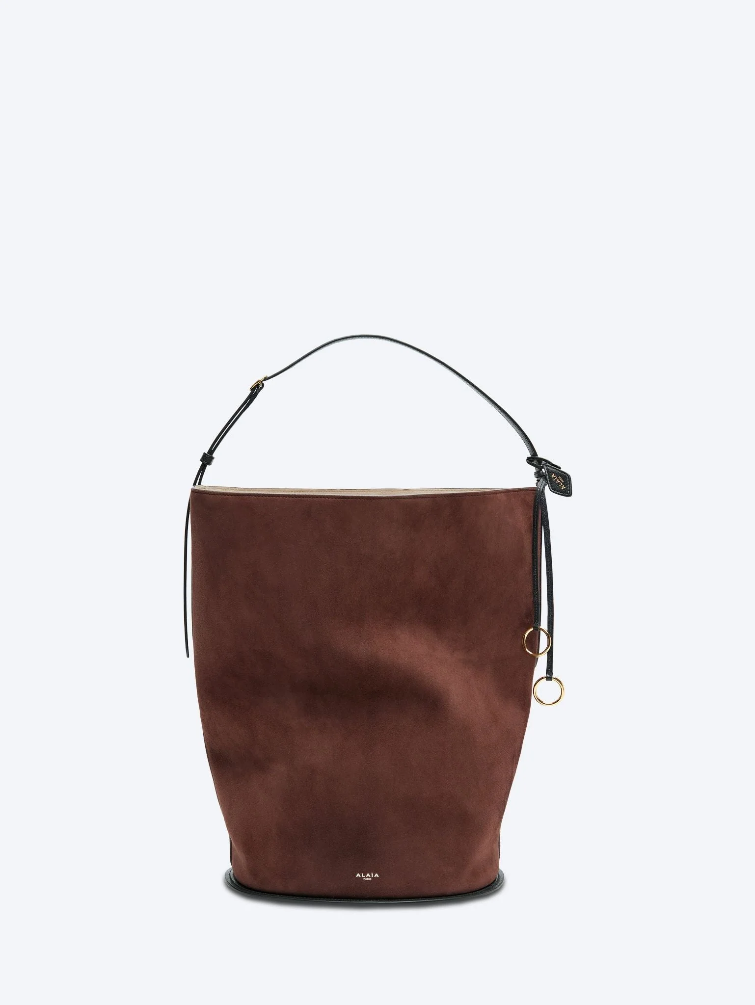 Suede large bucket bag