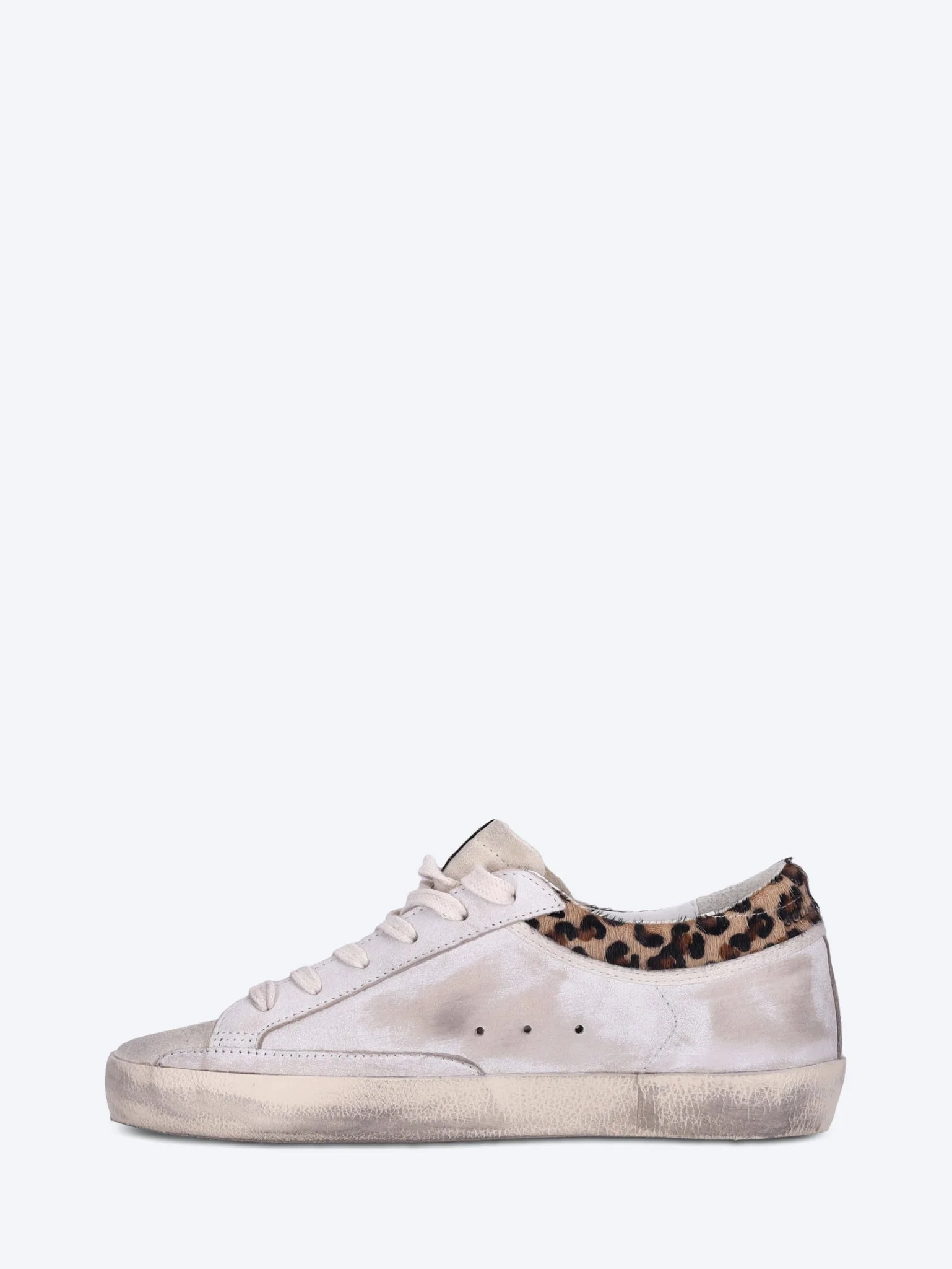 Super star leather horsy leo printed collar suede star sneakers - Image 4